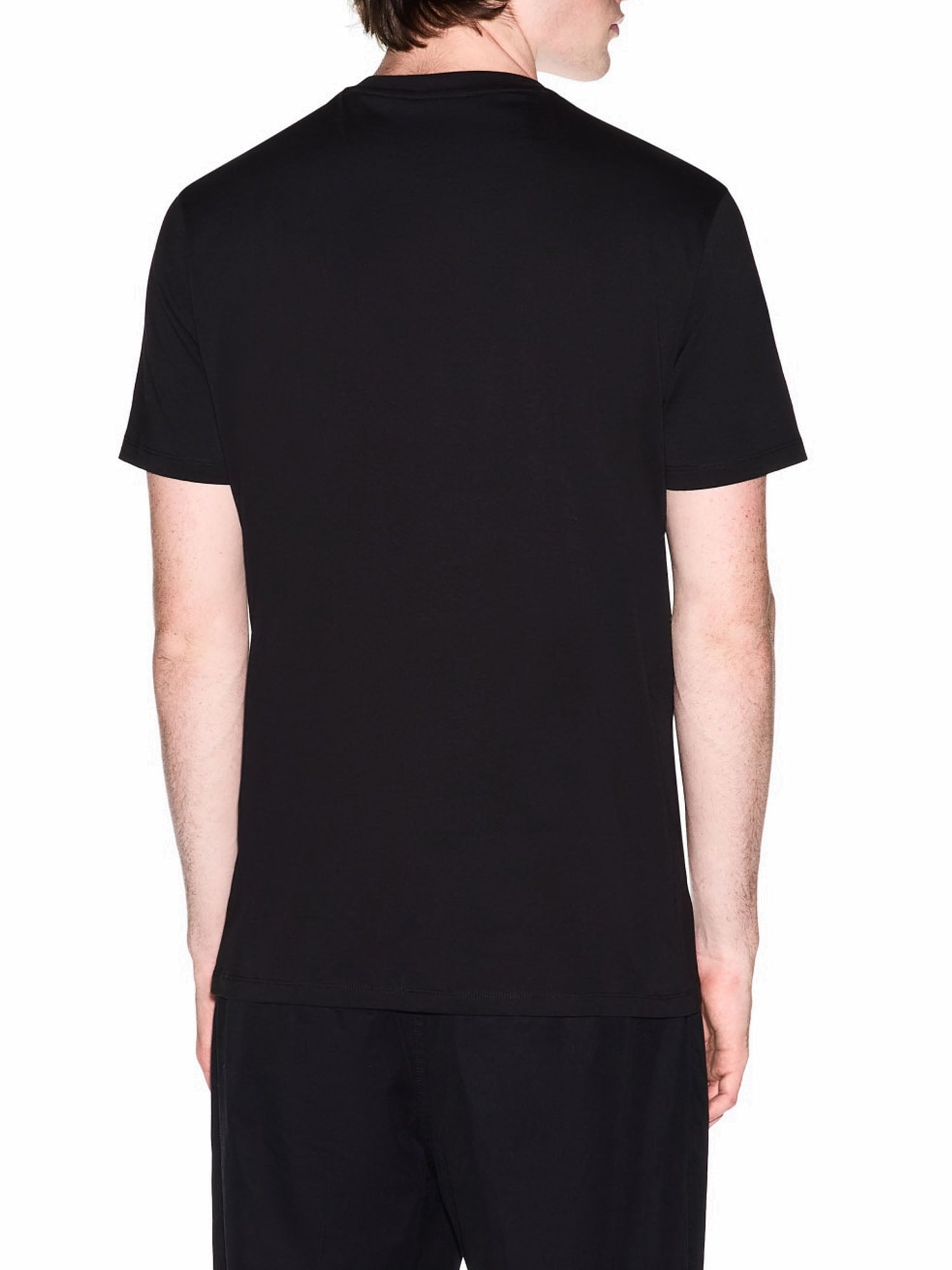 Armani Exchange T-shirt Regular Fit in Jersey di Cotone Nero