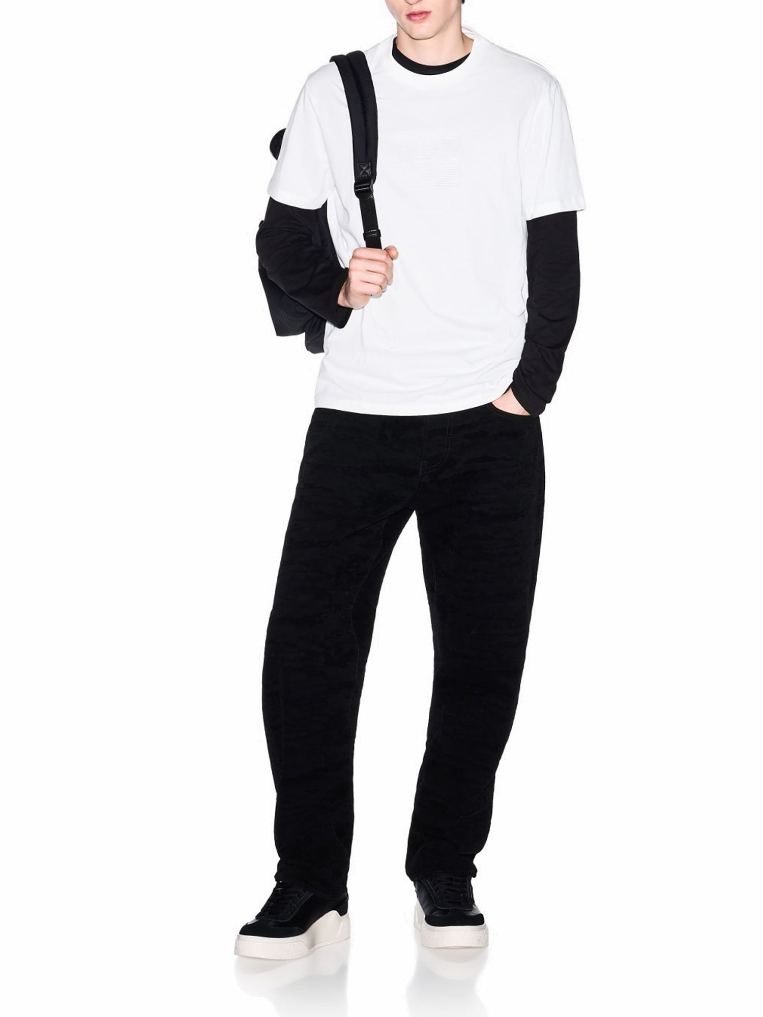 Armani Exchange T-shirt Regular Fit in Cotone Bianco