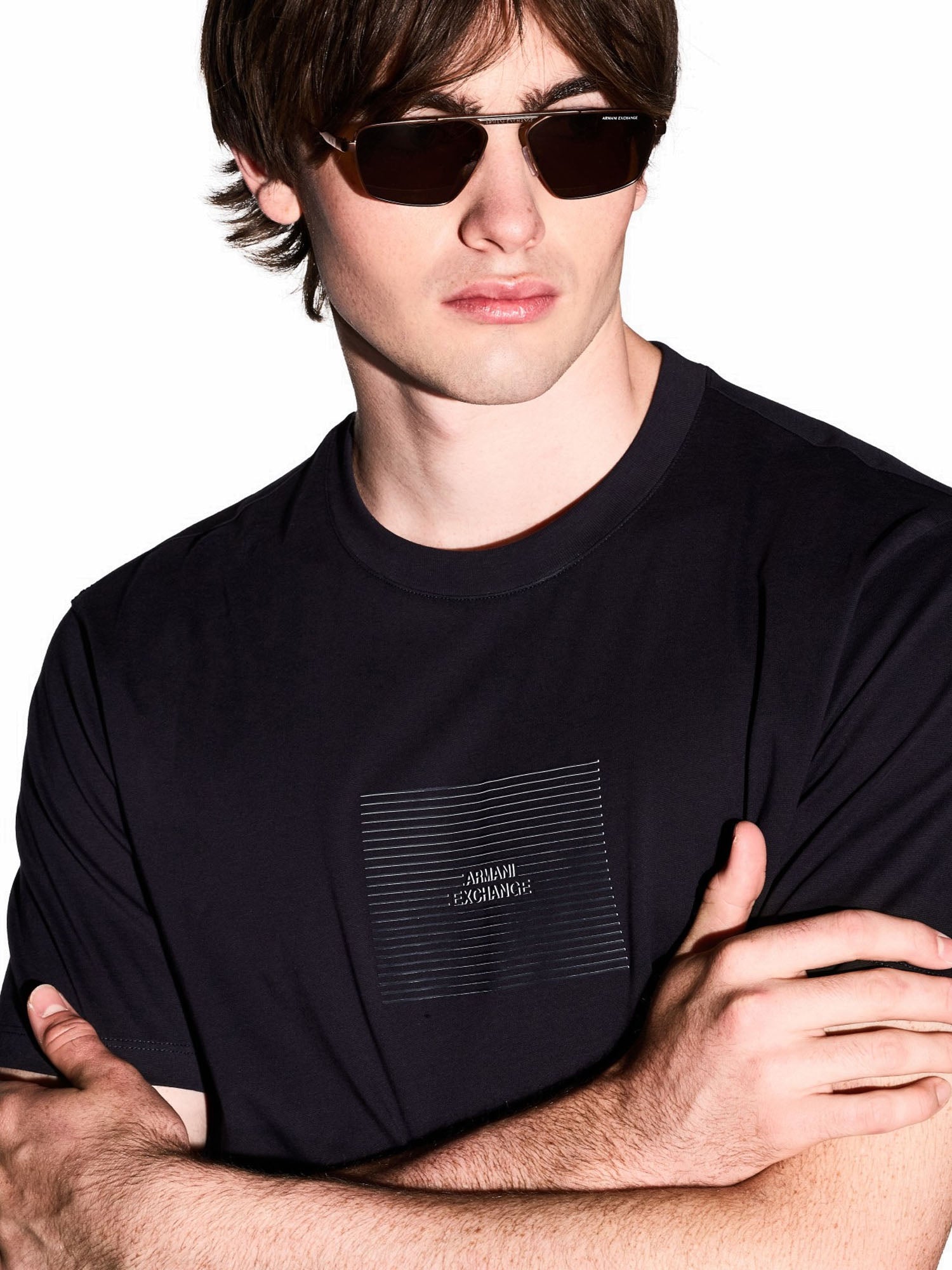 Armani Exchange T-shirt Regular Fit in Cotone Blu