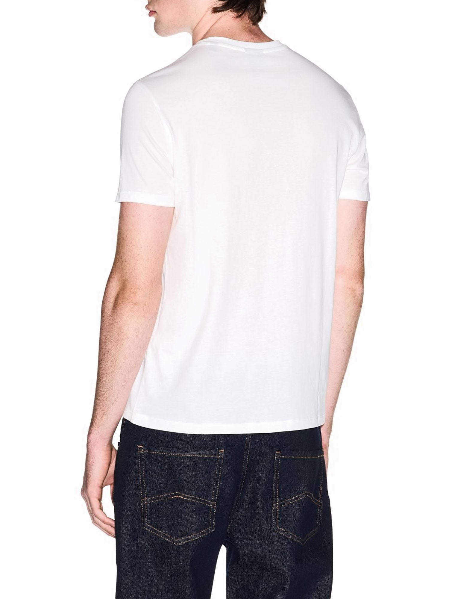 Armani Exchange T-shirt Slim Fit in Jersey di Cotone Bianco