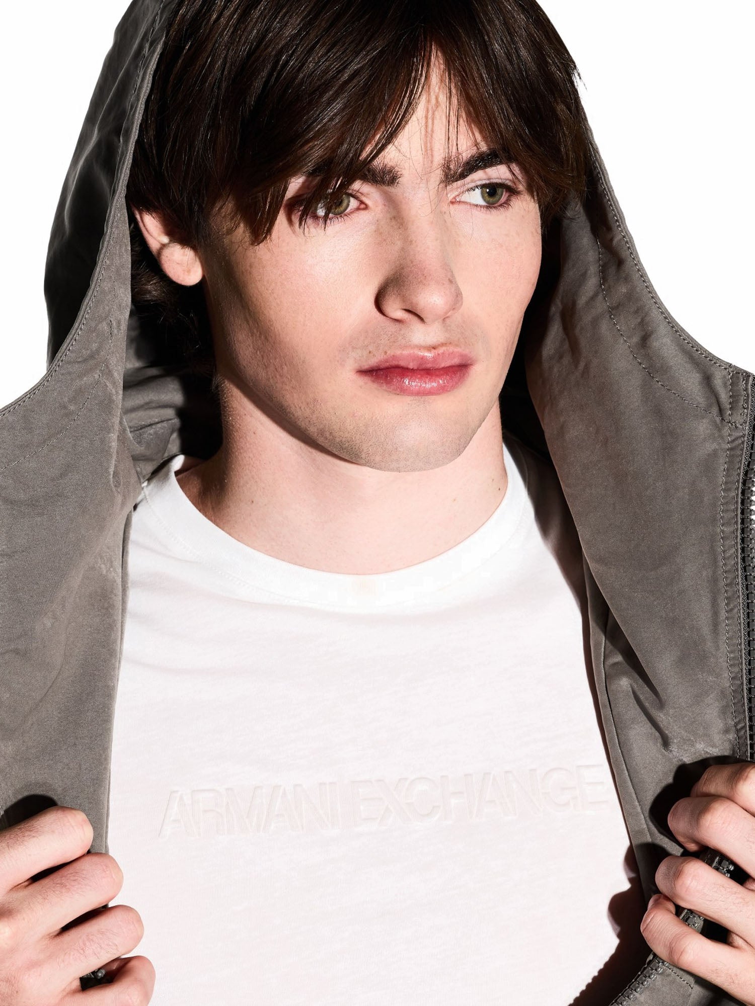 Armani Exchange T-shirt Slim Fit in Jersey di Cotone Bianco