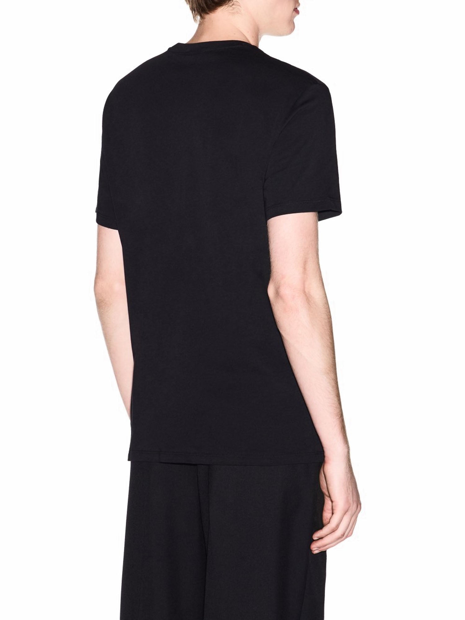 Armani Exchange T-shirt Slim Fit in Jersey di Cotone Nero