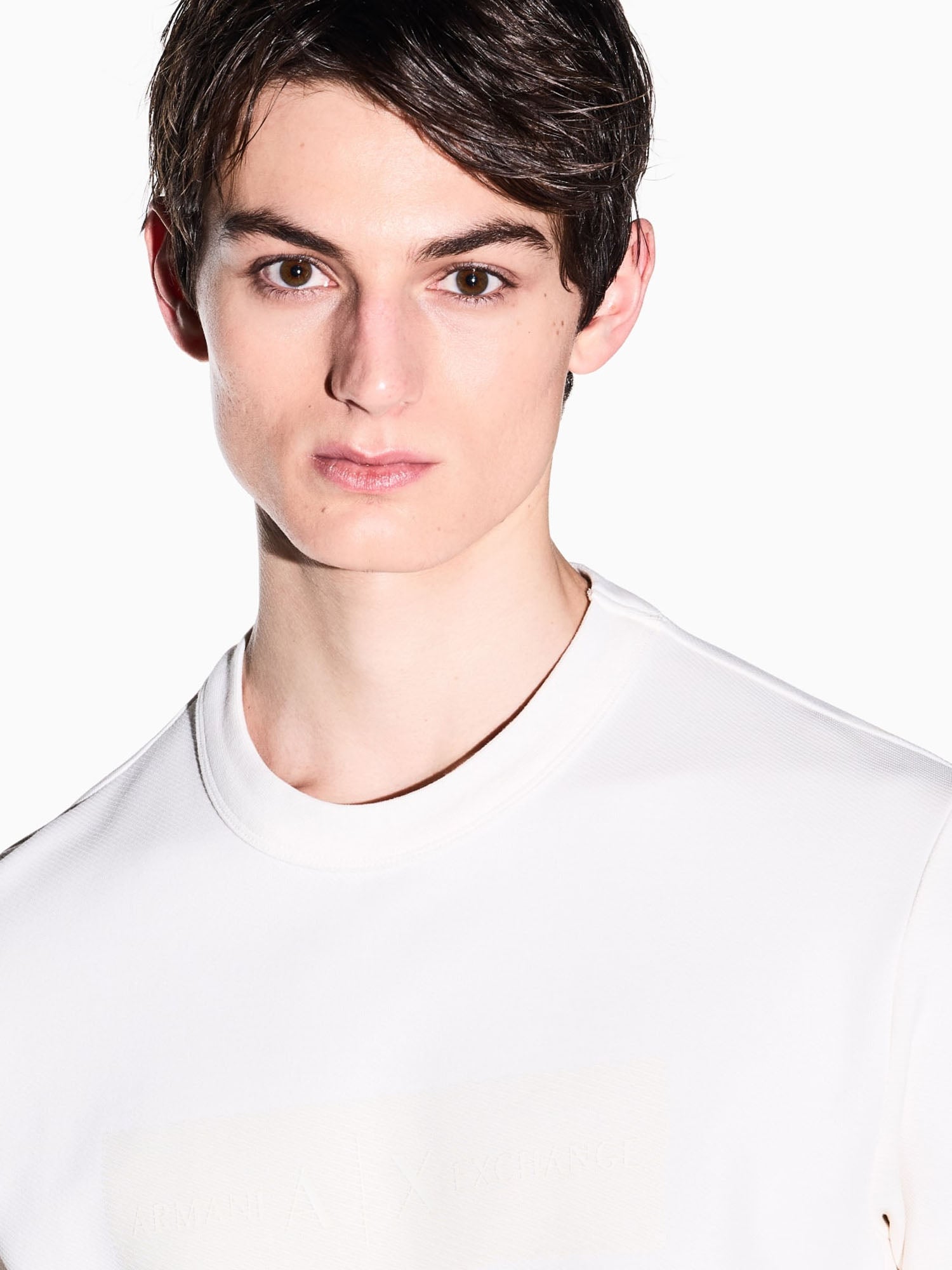 Armani Exchange T-shirt in Cotone Beige