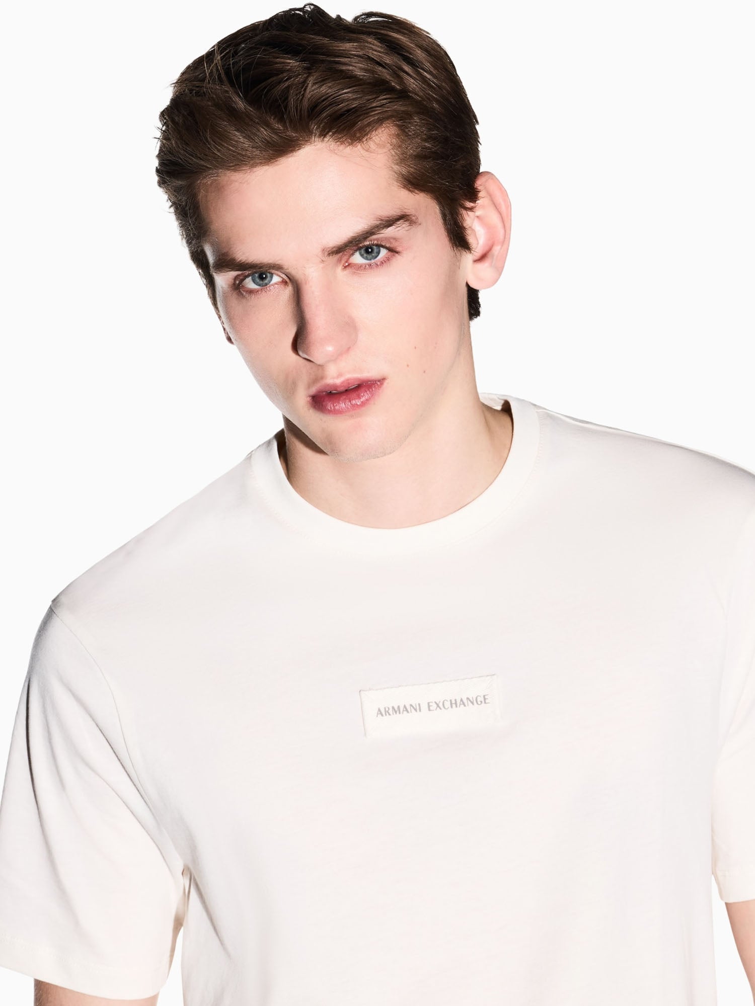 Armani Exchange T-shirt Slim Fit in Cotone Beige