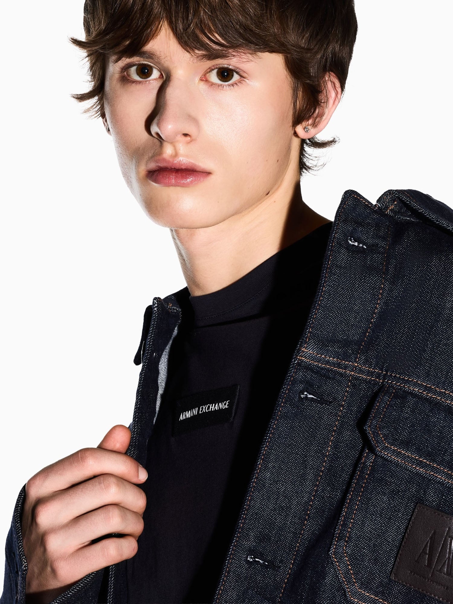 Armani Exchange T-shirt Slim Fit in Cotone Blu