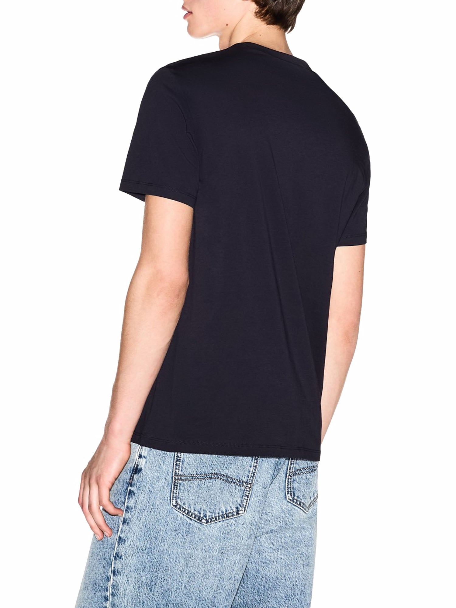 Armani Exchange T-shirt Slim Fit in Cotone Blu