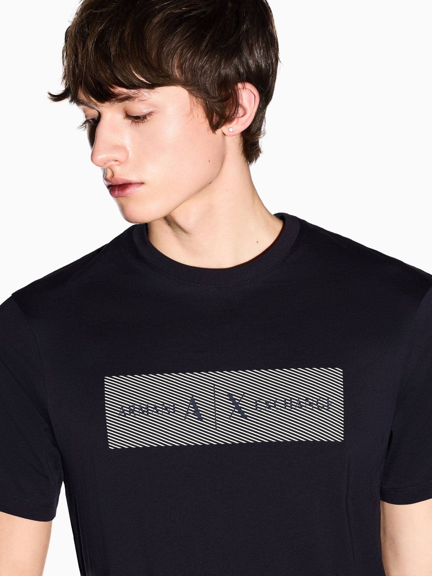 Armani Exchange T-shirt Slim Fit in Cotone Blu
