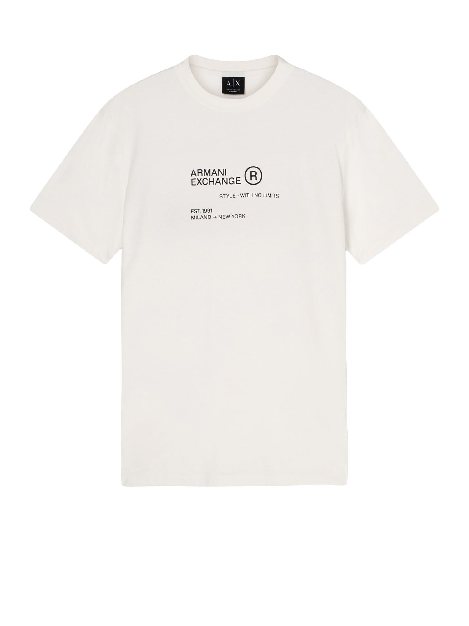 Armani Exchange T-shirt Regular Fit in Jersey di cotone Bianco