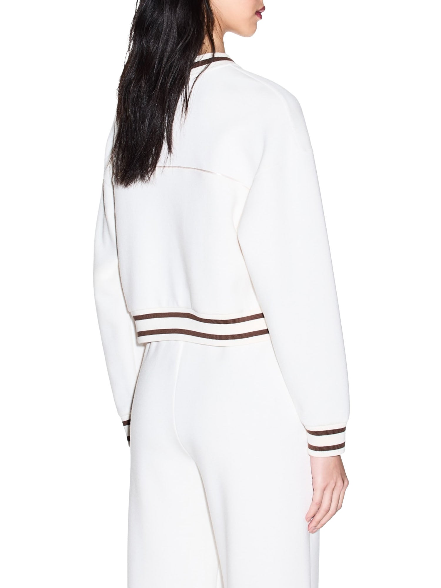 Armani Exchange Felpa in Tessuto Tecnico Bianco