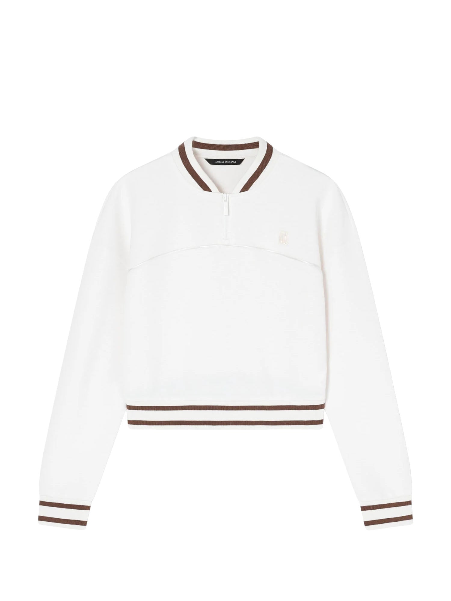 Armani Exchange Felpa in Tessuto Tecnico Bianco