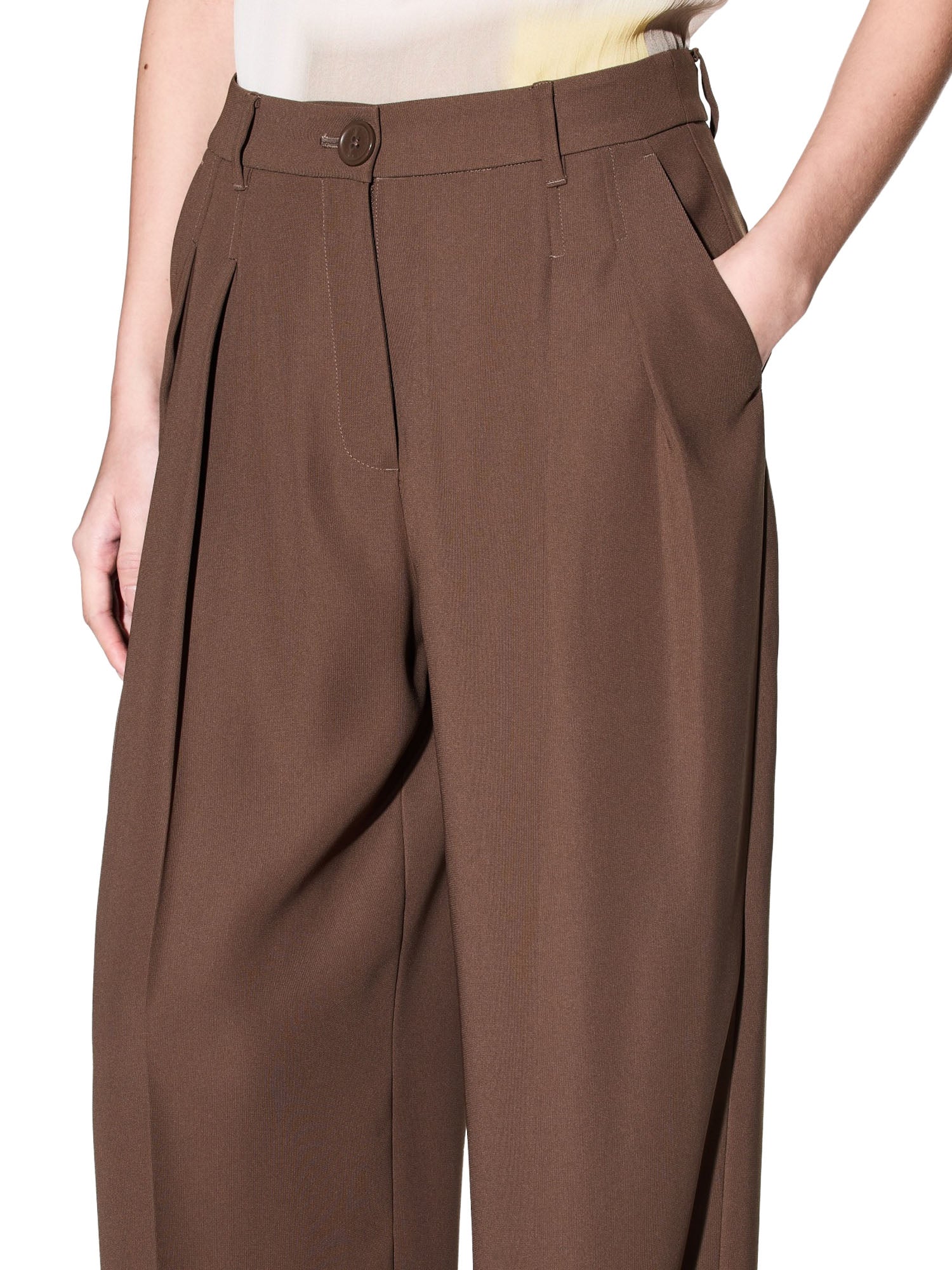 Armani Exchange Pantaloni in Tessuto Misto Marrone