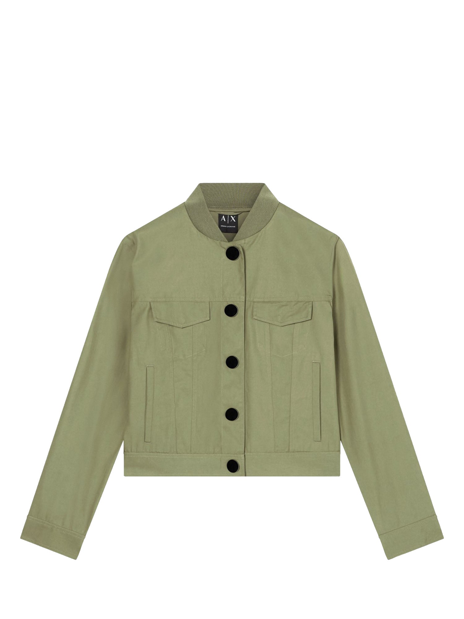 Armani Exchange Blouson Utility in Twill di Cotone Verdone