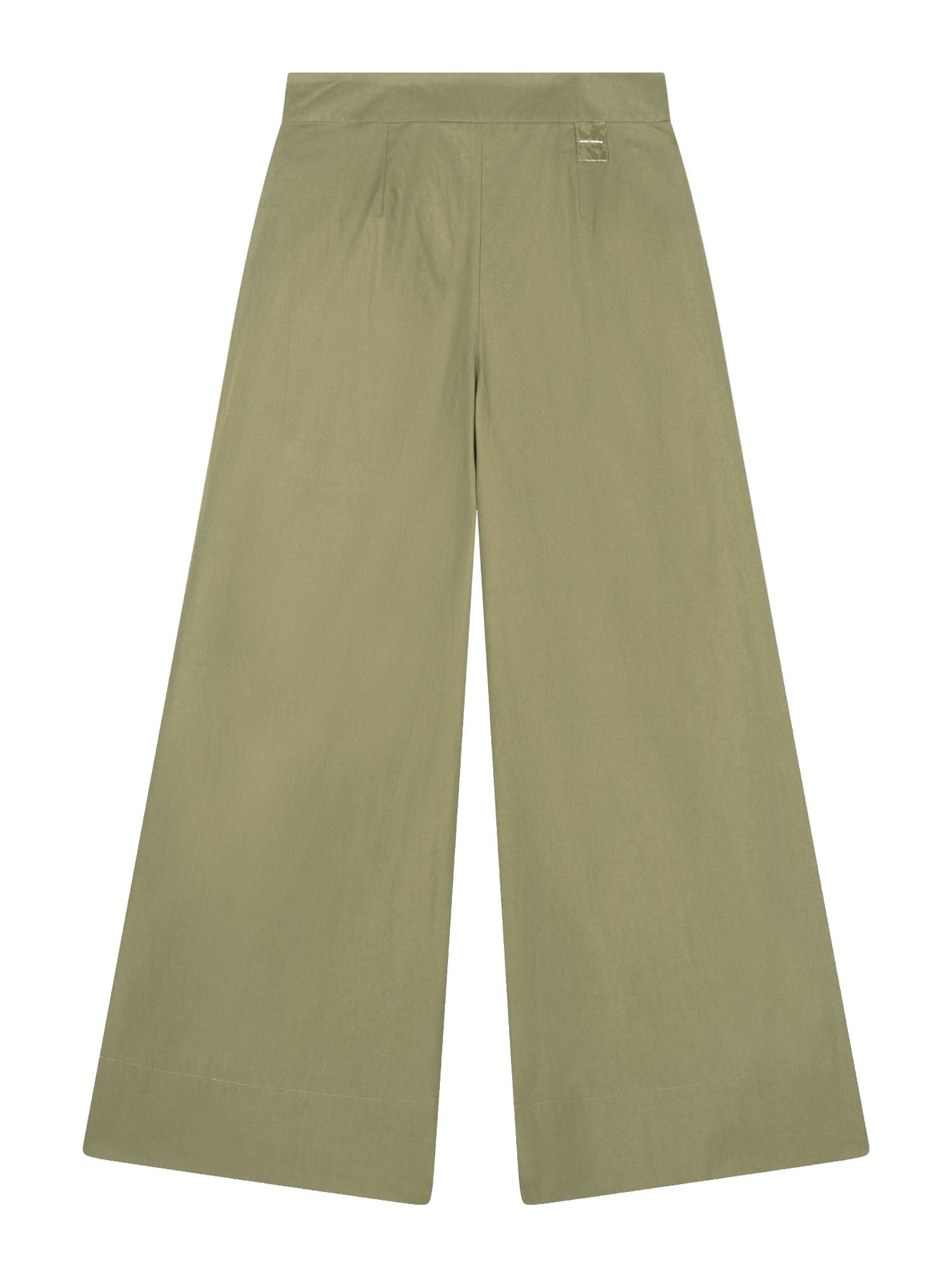 Armani Exchange Pantalonia a Palazzo in Twill di Cotone Verde