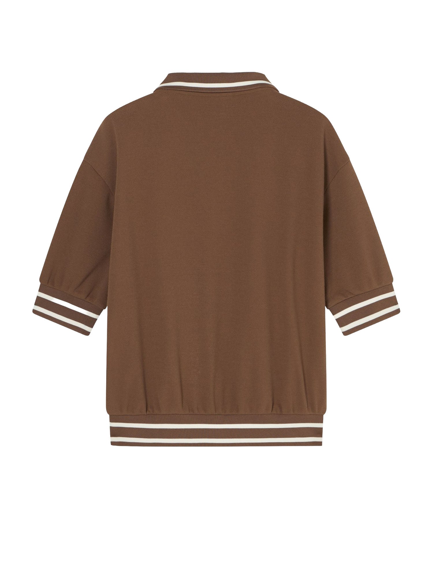 Armani Exchange Polo in Tessuto Misto Marrone