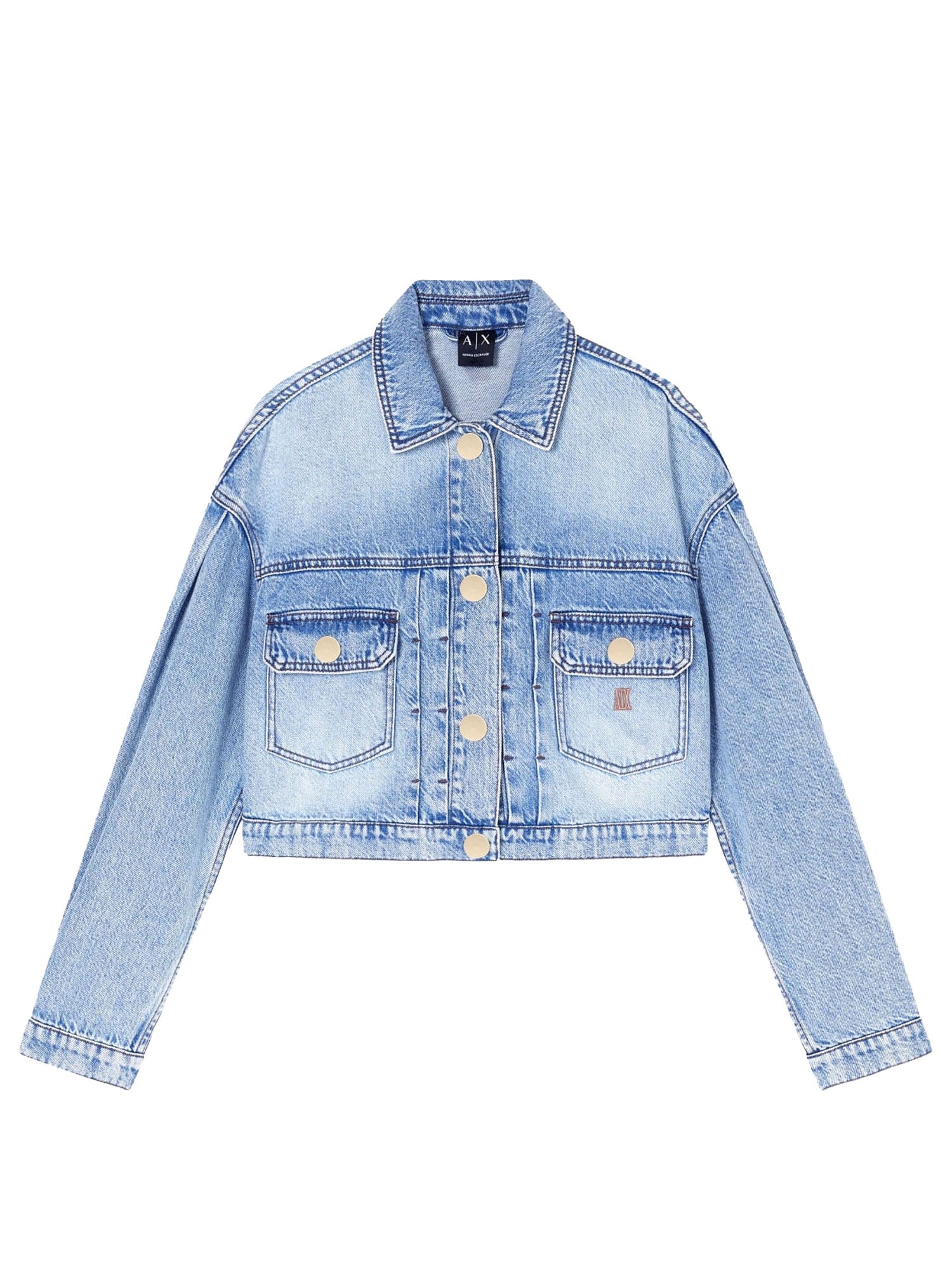 Armani Exchange Giacca in Denim in Cotone Blu