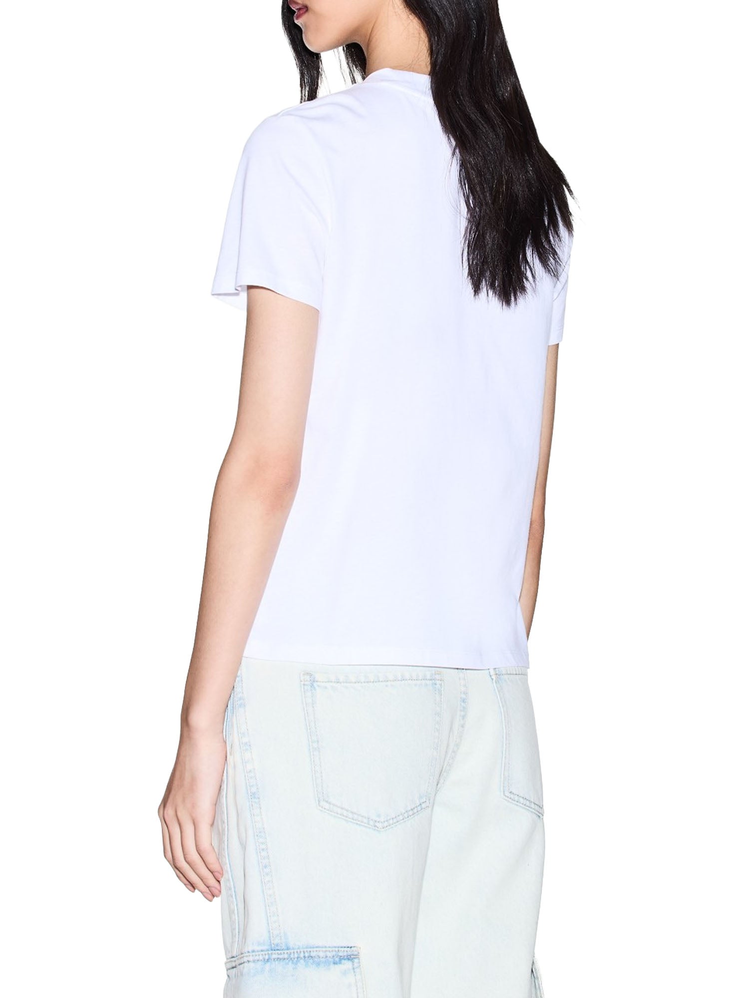 Armani Exchange T-shirt Relaxed Fit in Cotone Bianco