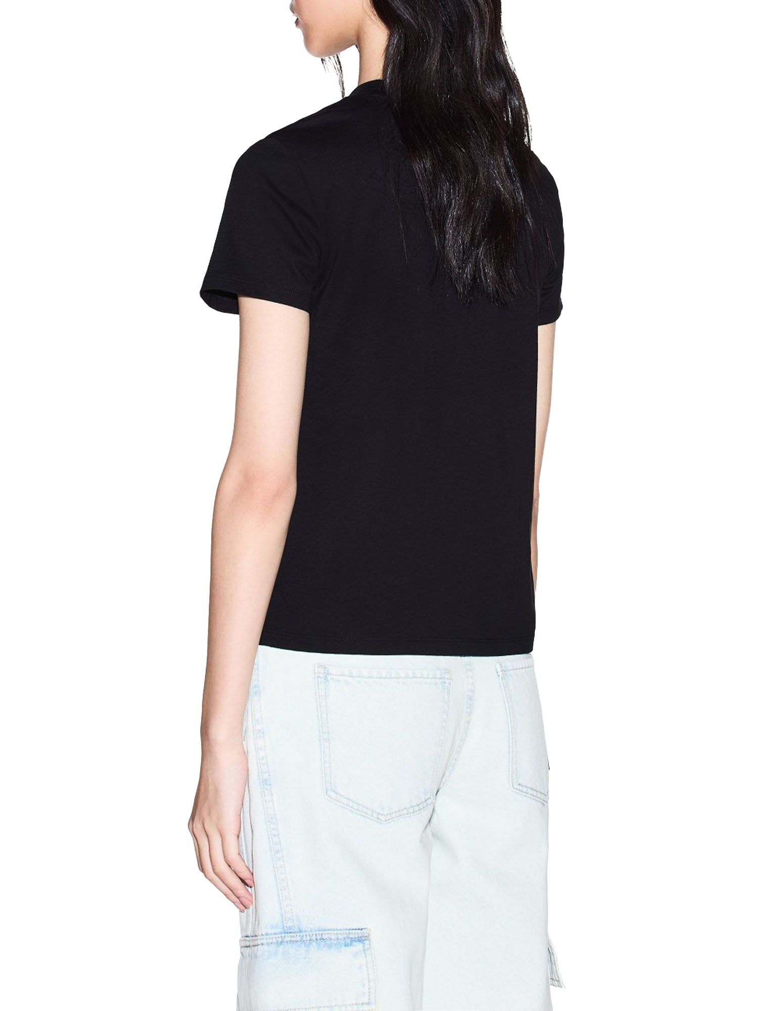 Armani Exchange T-shirt Relaxed Fit in Cotone Nero