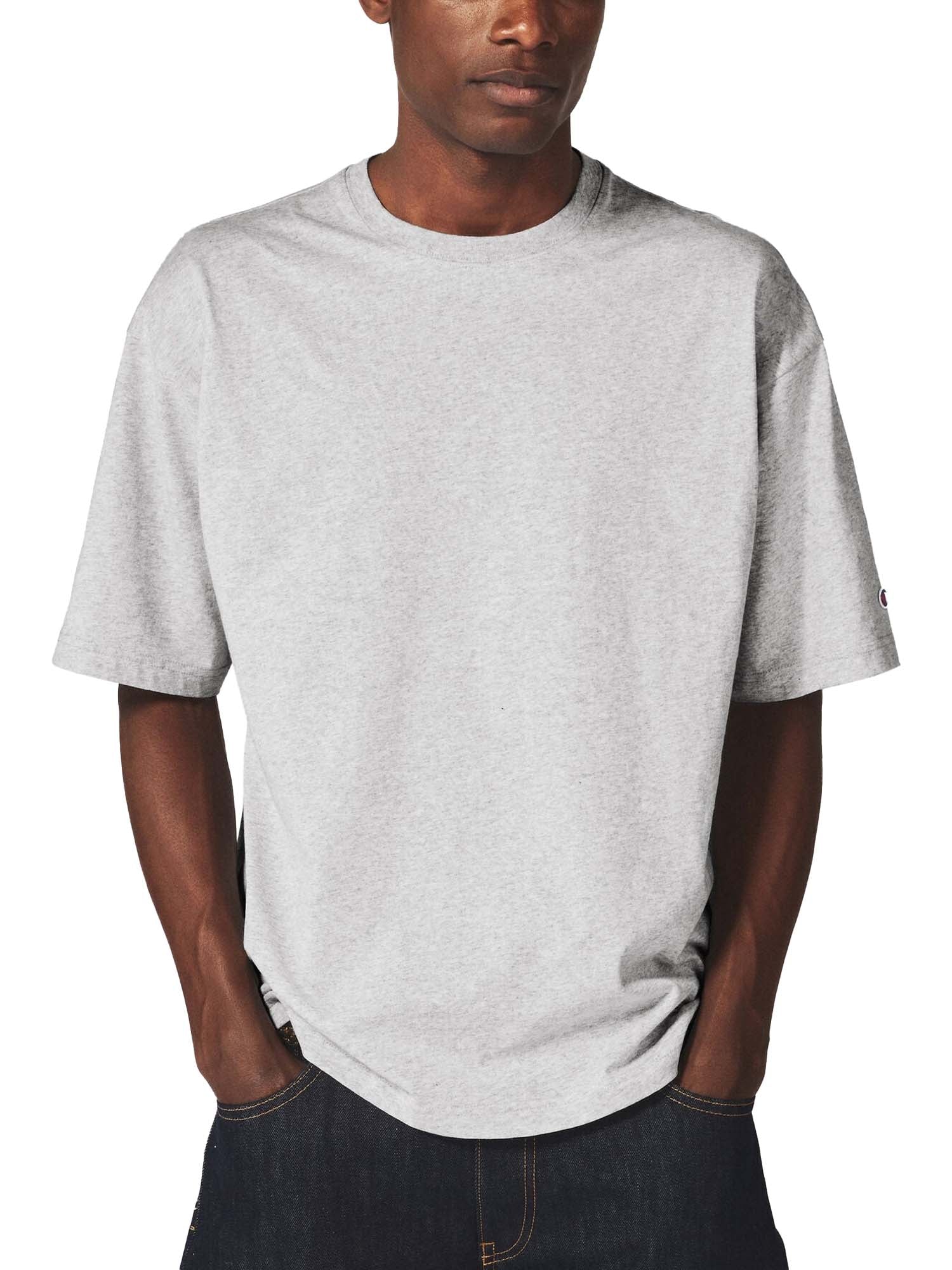 Champion T-shirt Uomo in Jersey di Cotone Pesante Grigio