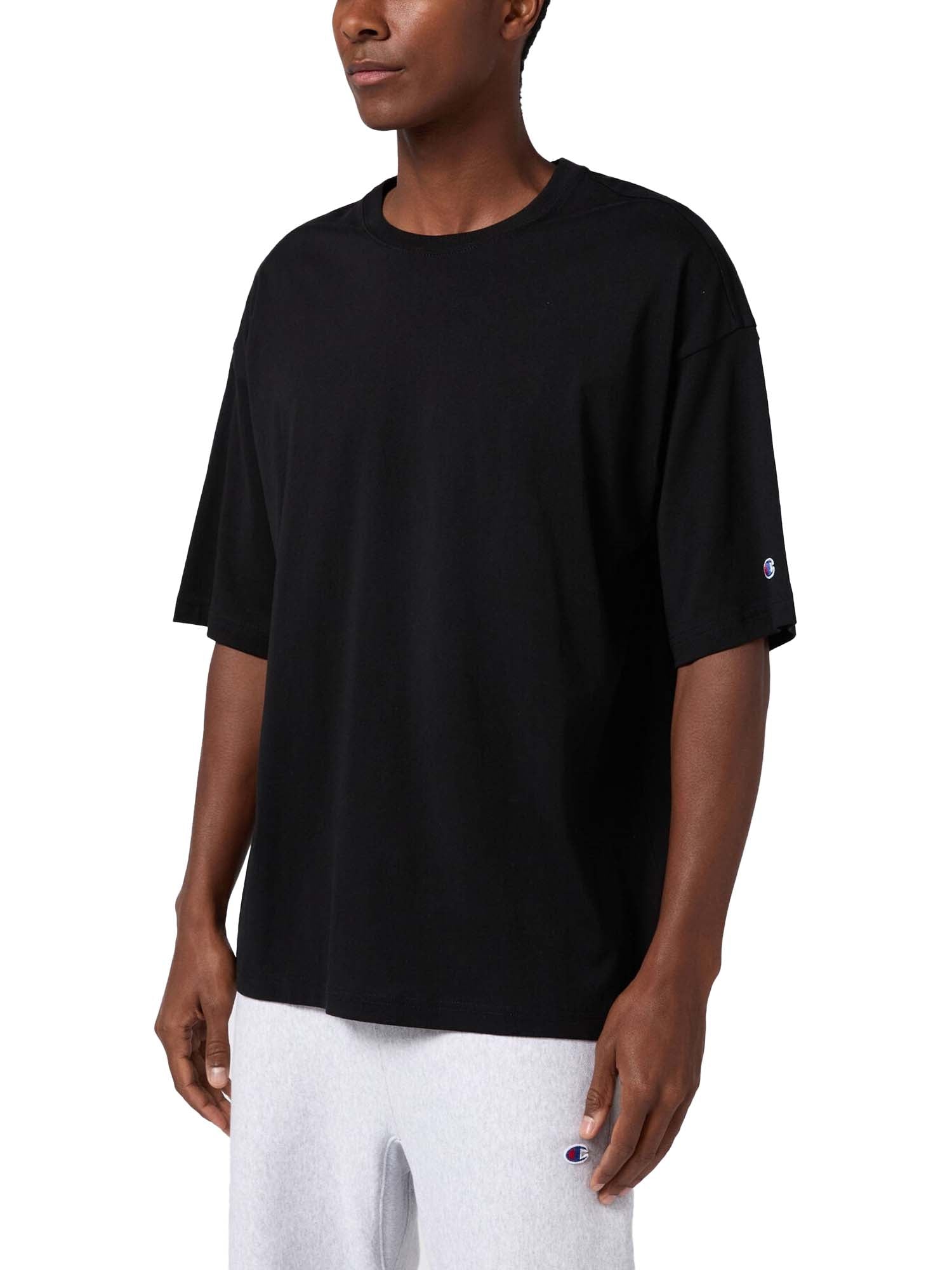 Champion T-shirt Uomo in Jersey di Cotone Pesante Nero