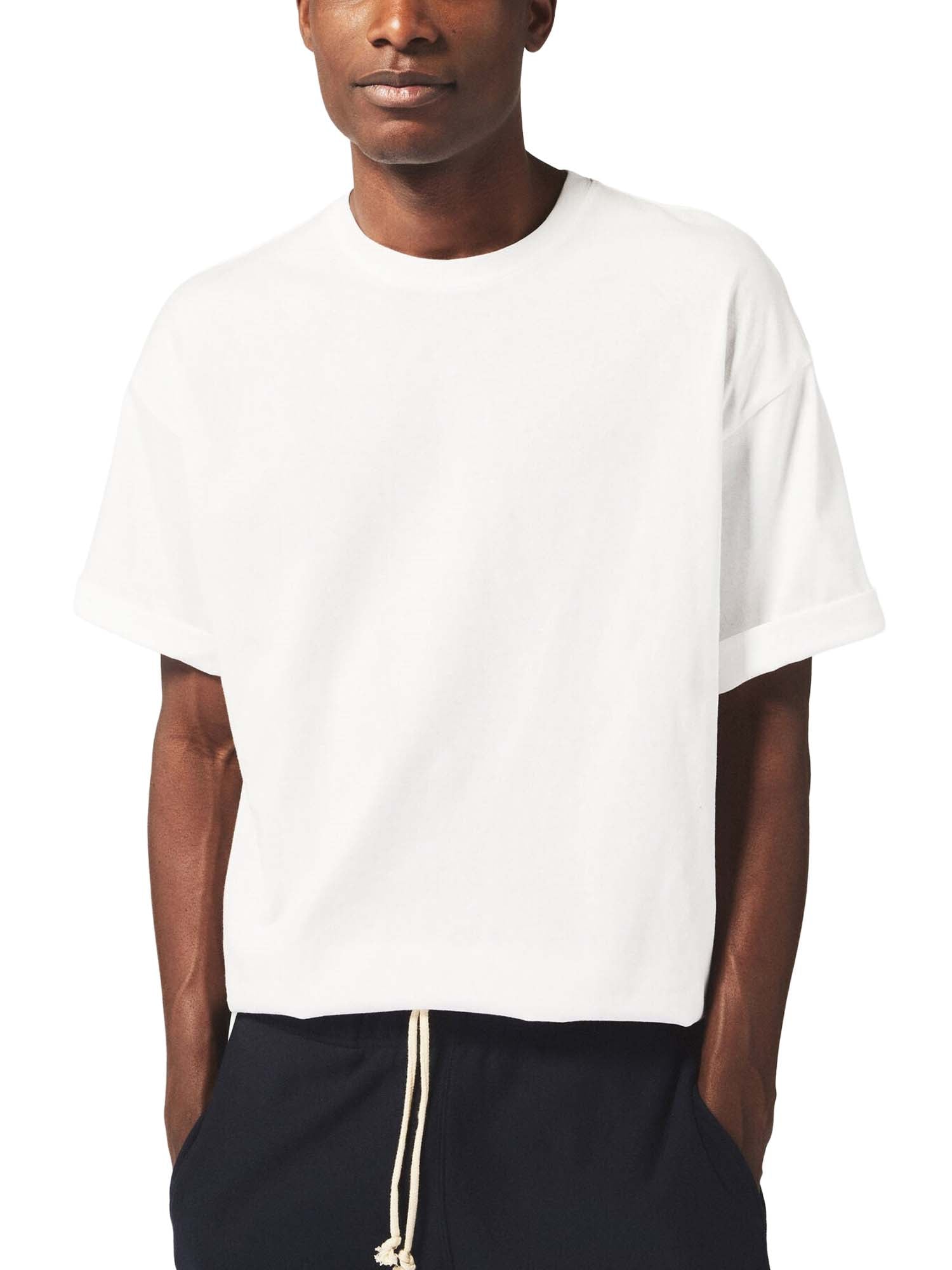 Champion T-shirt Uomo in Jersey di Cotone Pesante Bianco