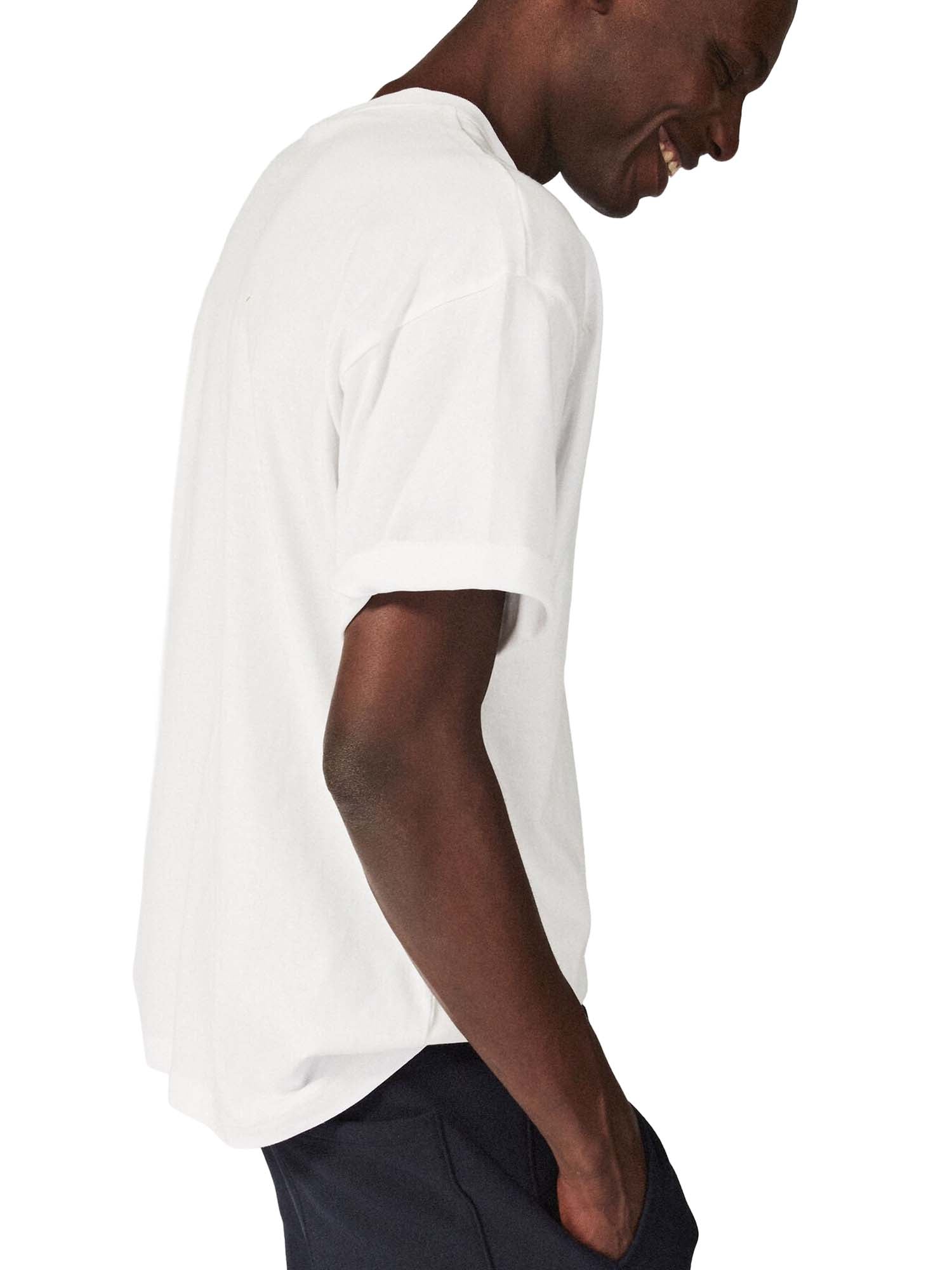 Champion T-shirt Uomo in Jersey di Cotone Pesante Bianco