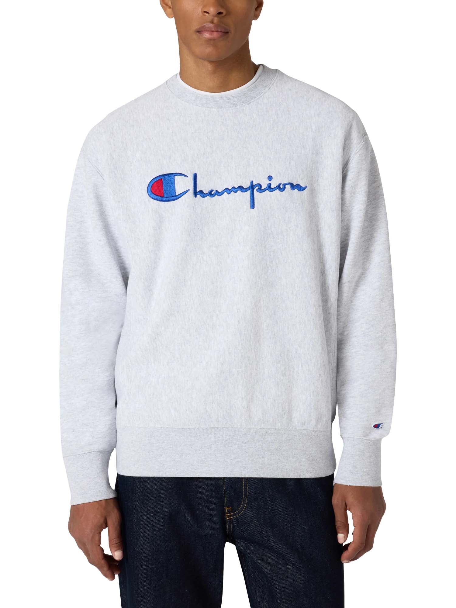 Champion Felpa Girocollo Reverse Weave da Uomo Grigio