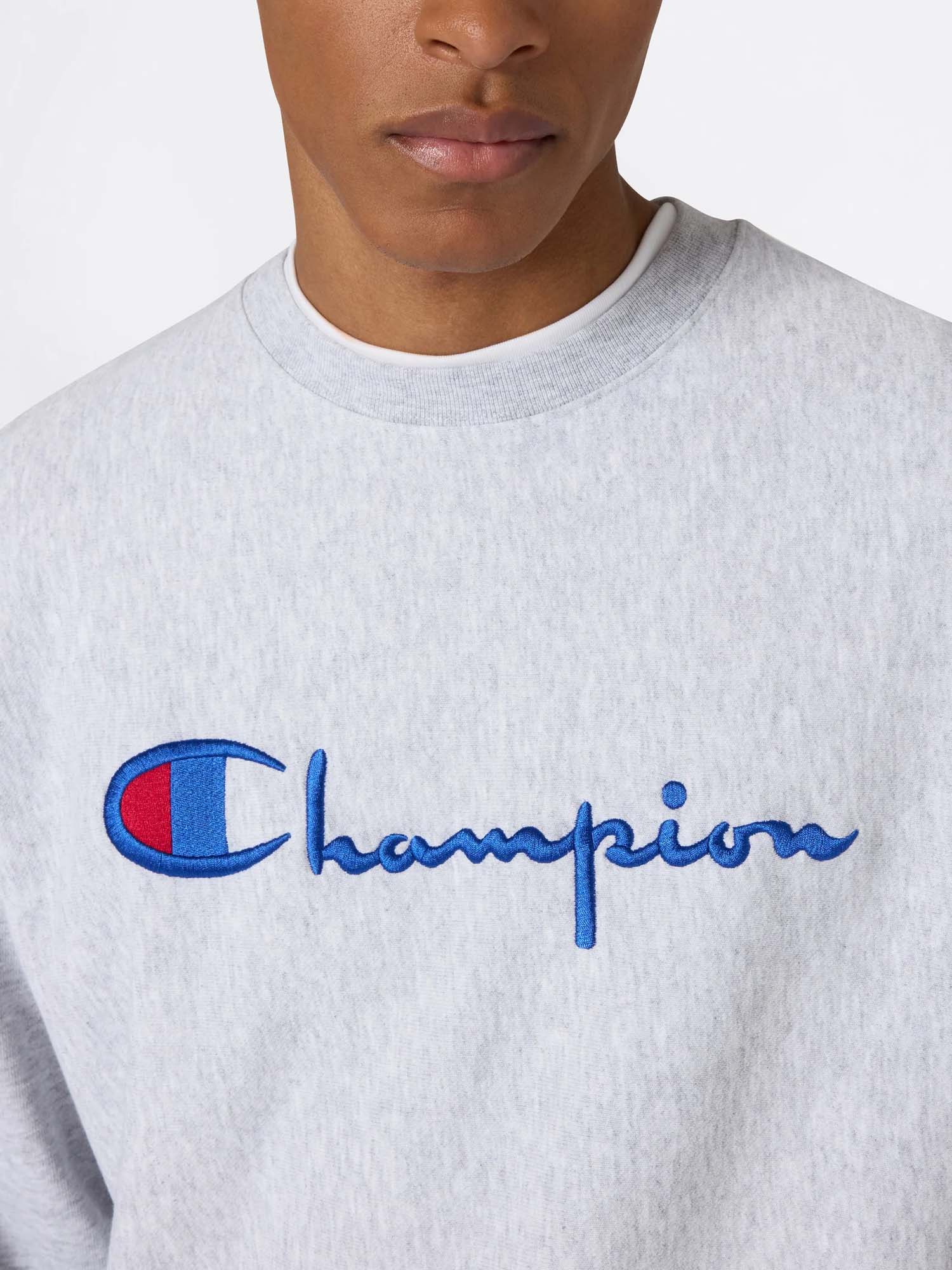 Champion Felpa Girocollo Reverse Weave da Uomo Grigio
