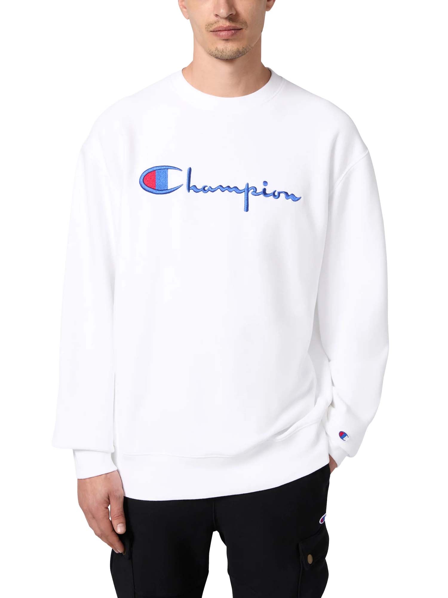 Champion Felpa Girocollo Reverse Weave da Uomo Bianco