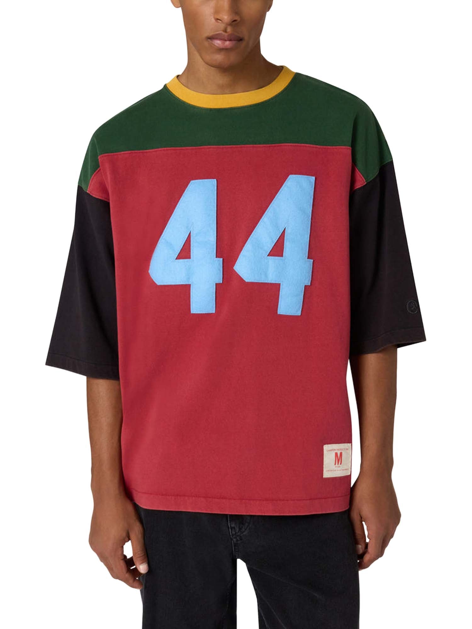 Champion T-Shirt con Maniche a 3/4 Ispirazione Football da Uomo Time Capsule Rosso