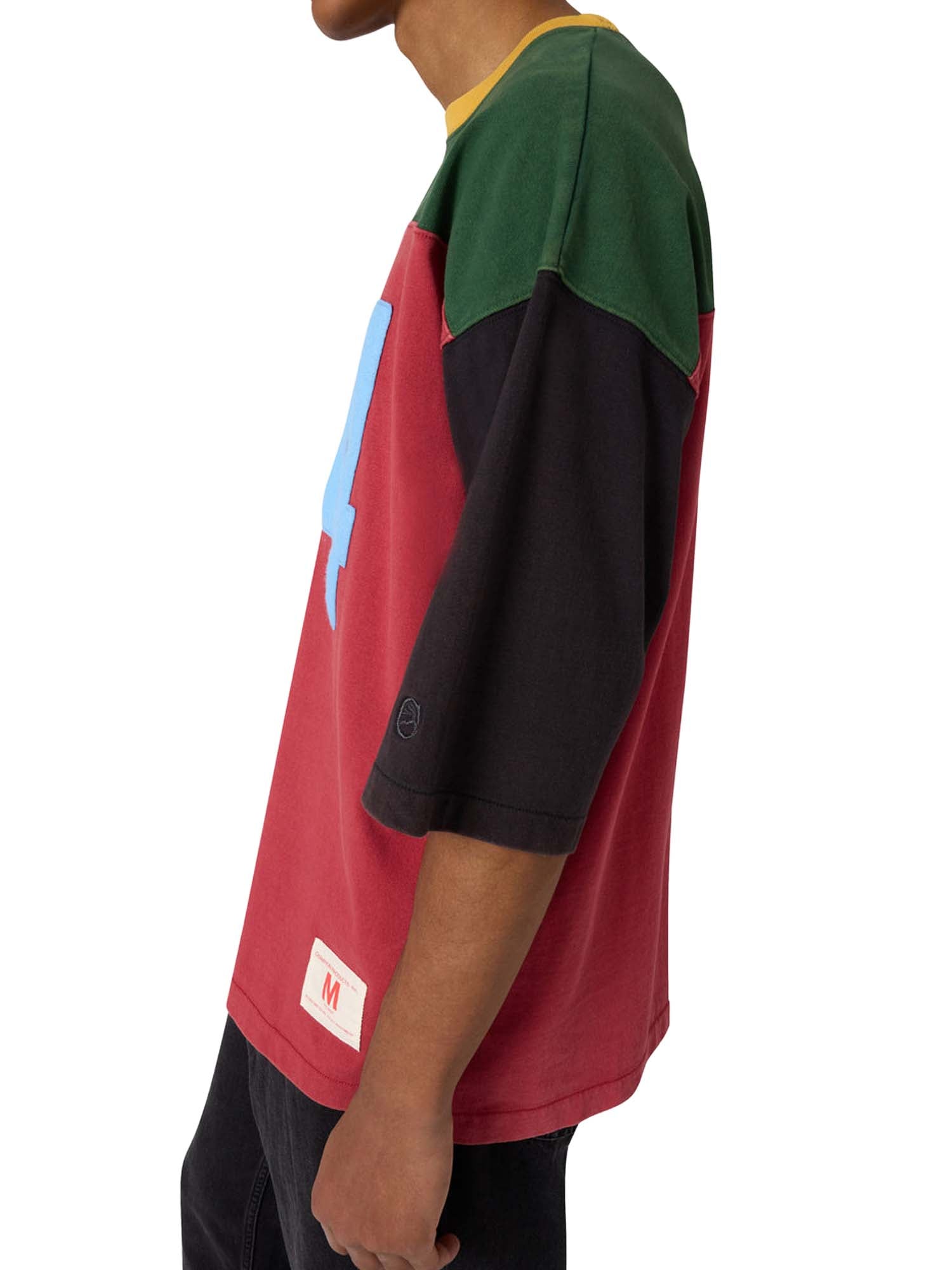 Champion T-Shirt con Maniche a 3/4 Ispirazione Football da Uomo Time Capsule Rosso