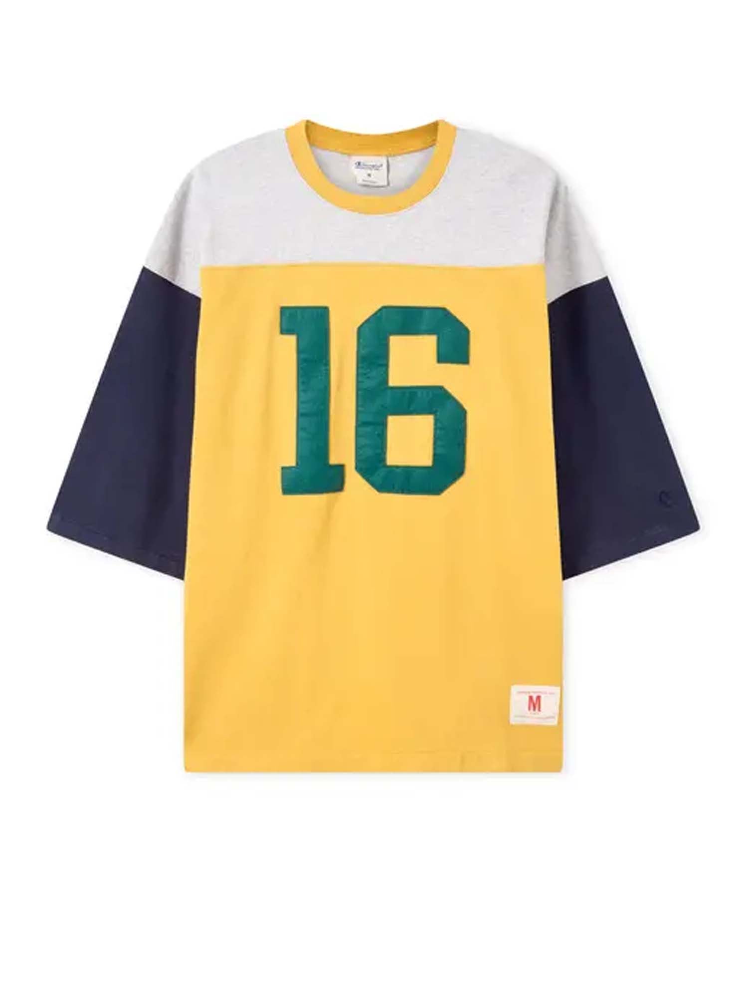Champion T-Shirt con Maniche a 3/4 Ispirazione Football da Uomo Time Capsule Giallo