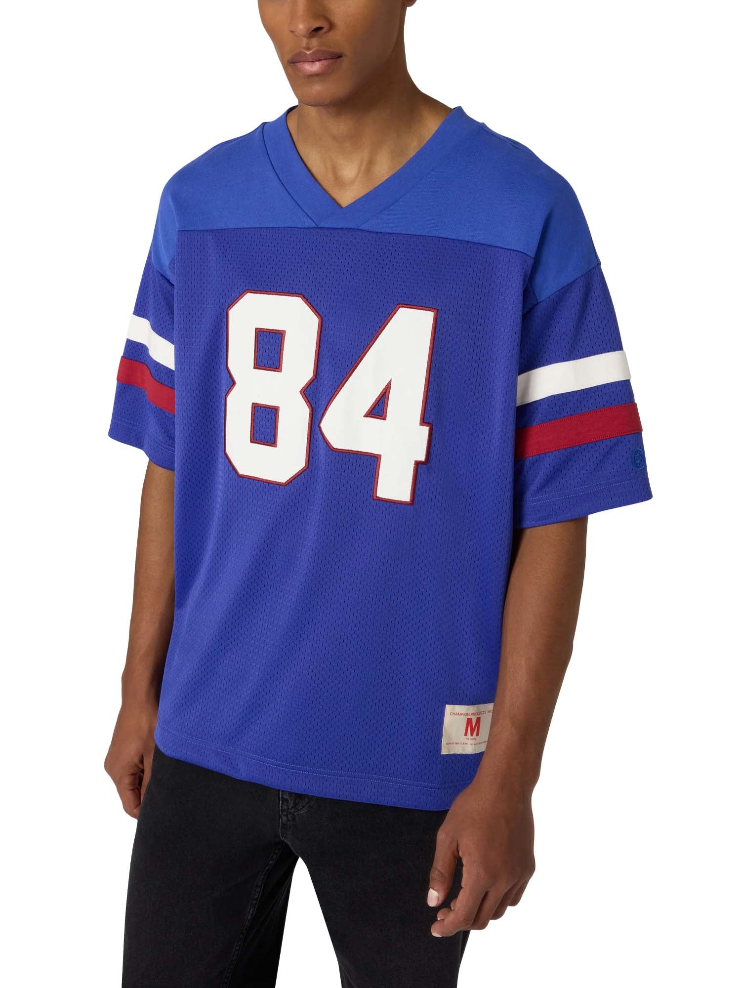 Champion T-Shirt con Scollo a V Ispirazione Football da Uomo Time Capsule Blu