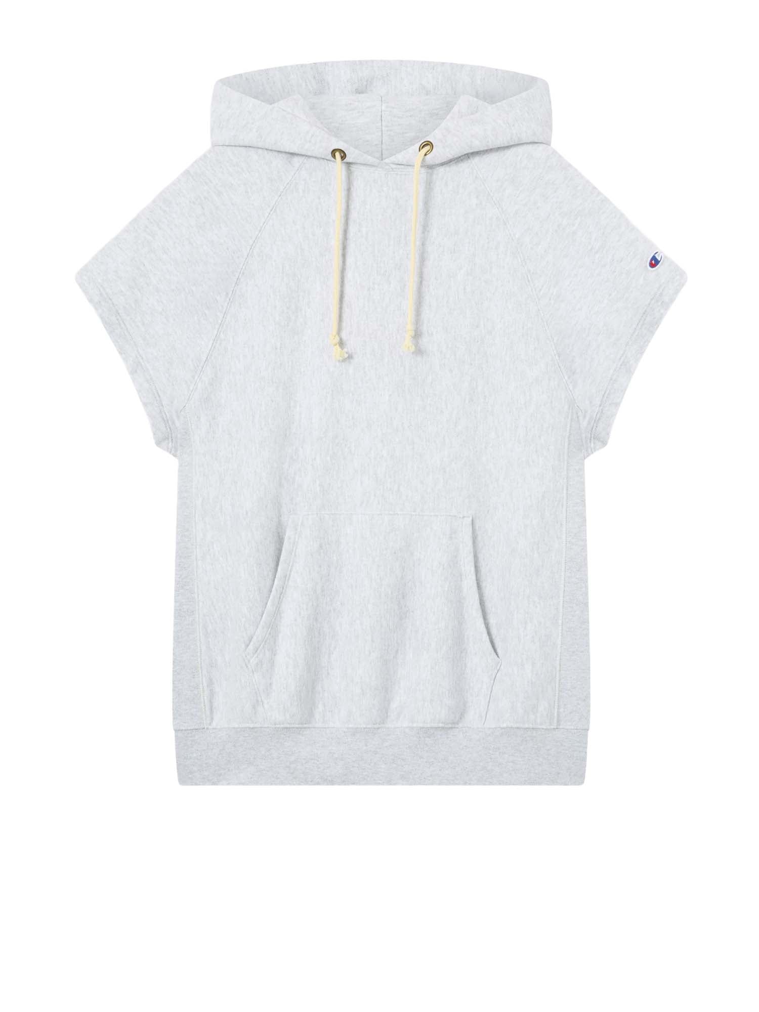 Champion Felpa Leggera Smanicata con Cappuccio Reverse Weave da Donna Grigio