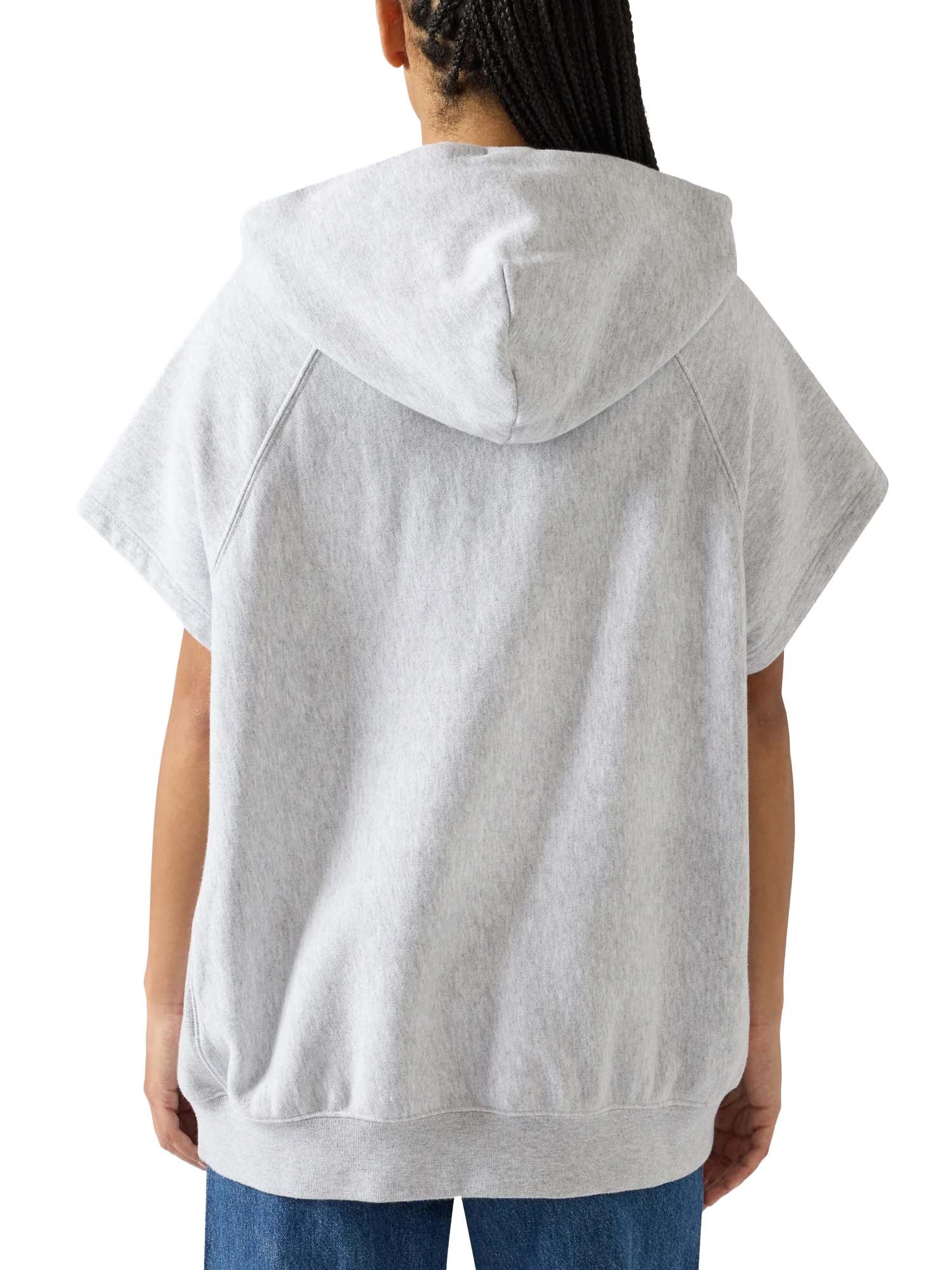 Champion Felpa Leggera Smanicata con Cappuccio Reverse Weave da Donna Grigio