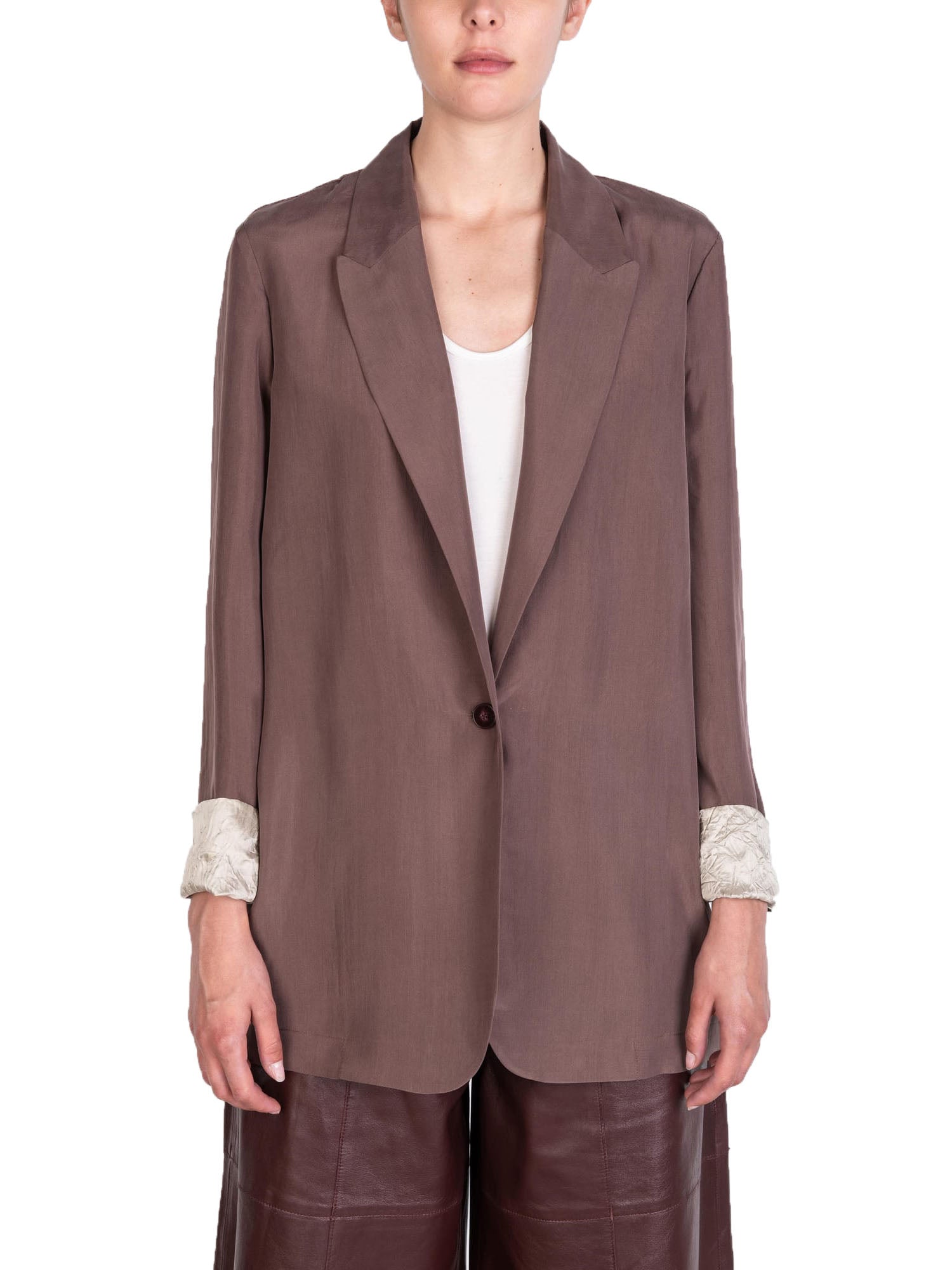 Alysi Blazer Monopetto Marrone