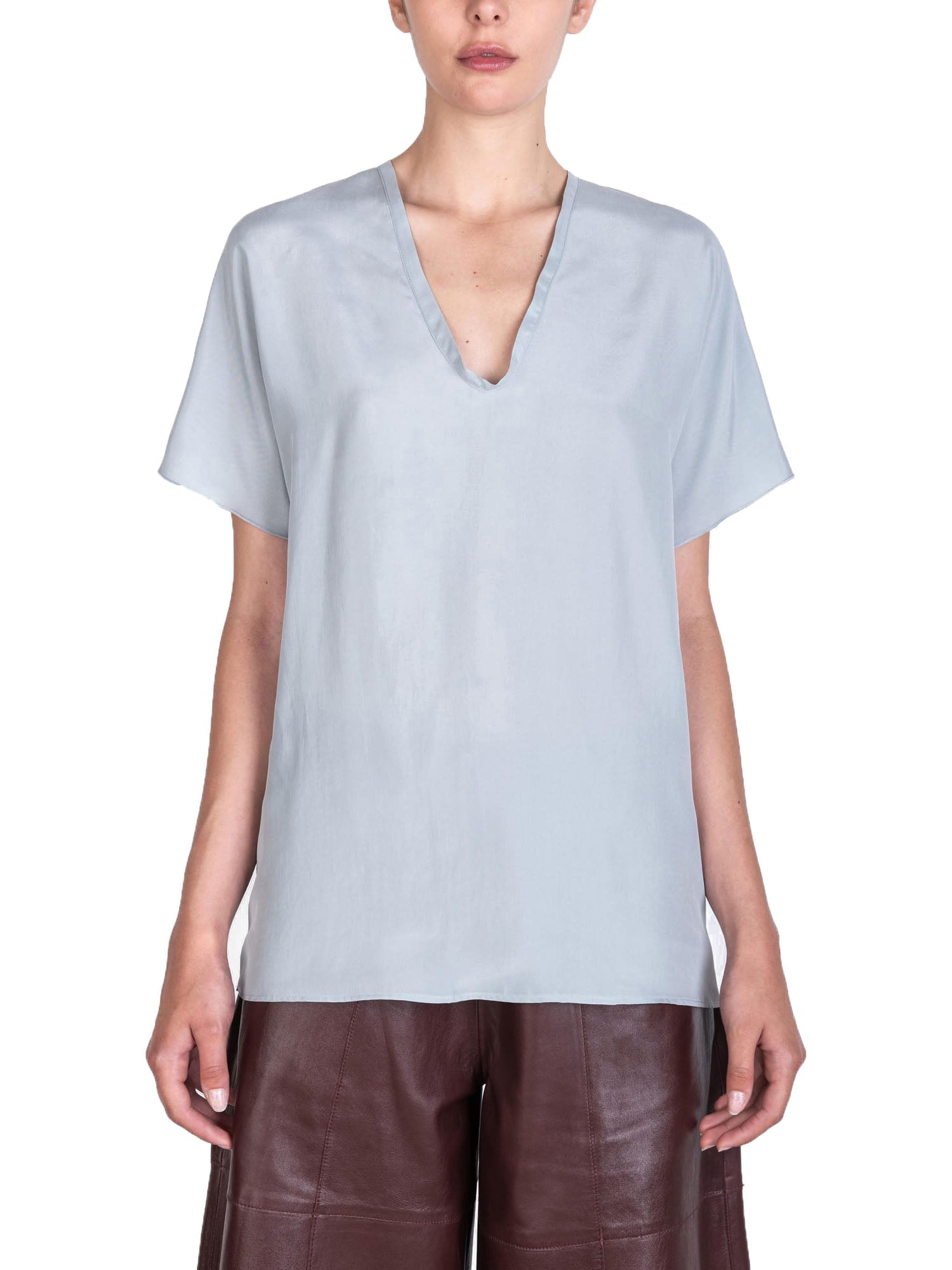 Alysi Blusa Scollata Azzurro