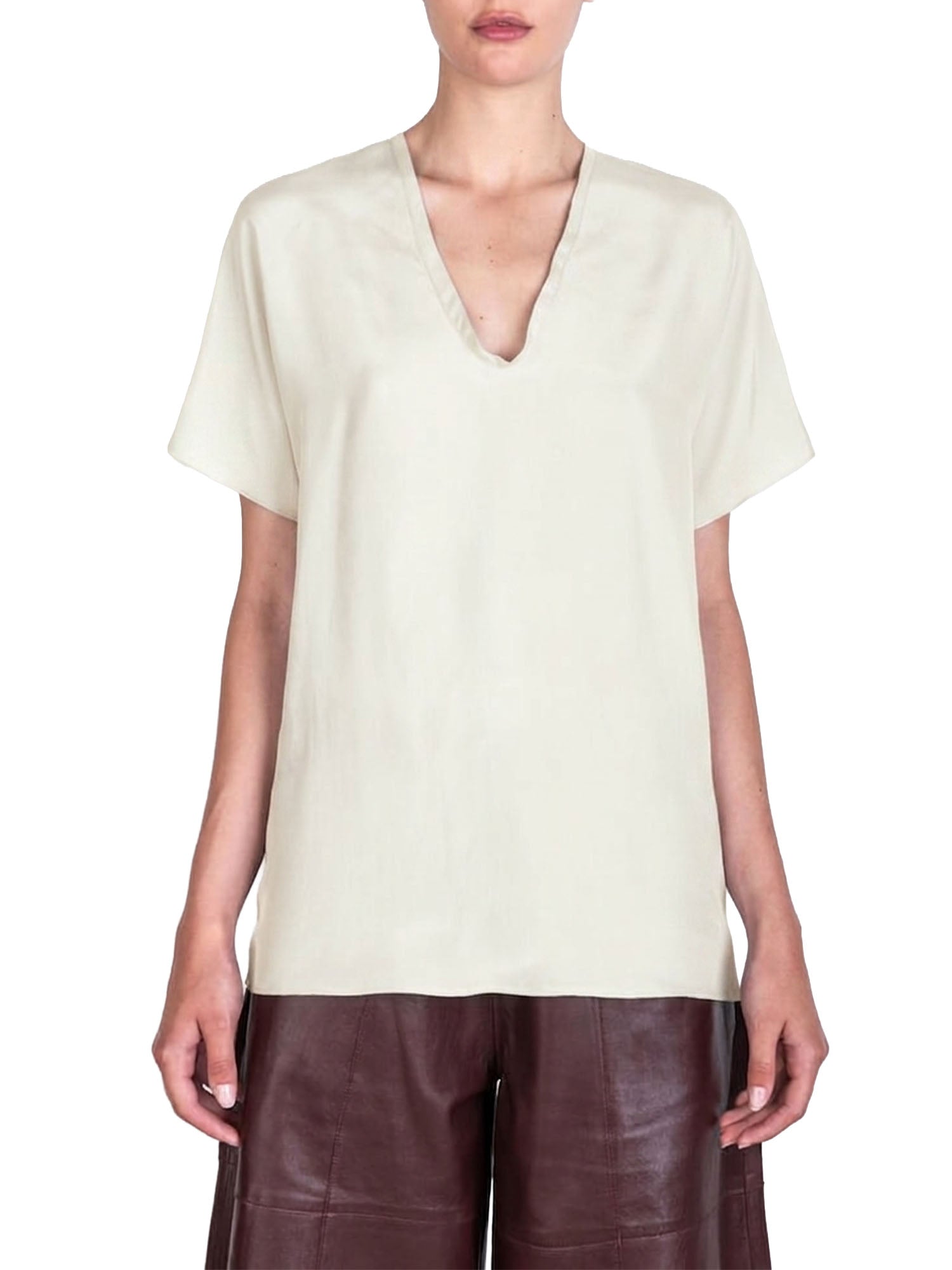 Alysi Blusa Scollata Bianco