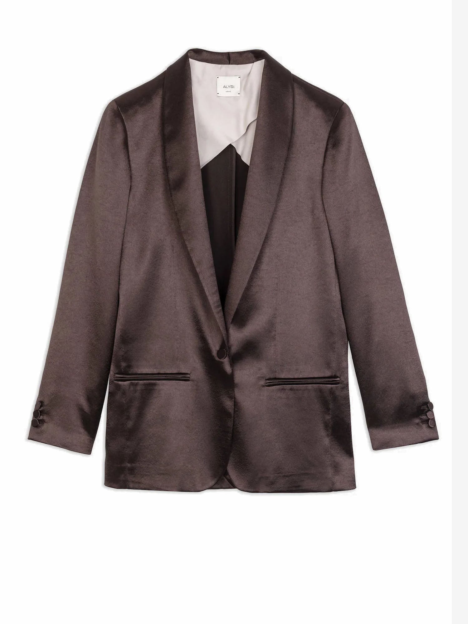 Alysi Blazer Shiny Smoking Marrone
