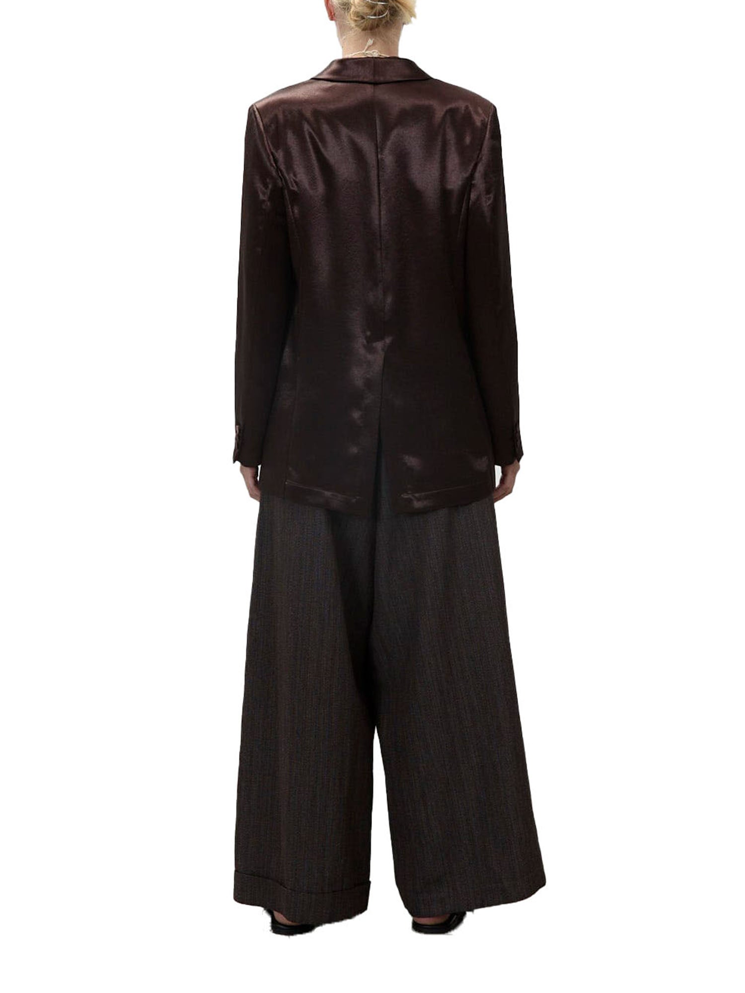 Alysi Blazer Shiny Smoking Marrone