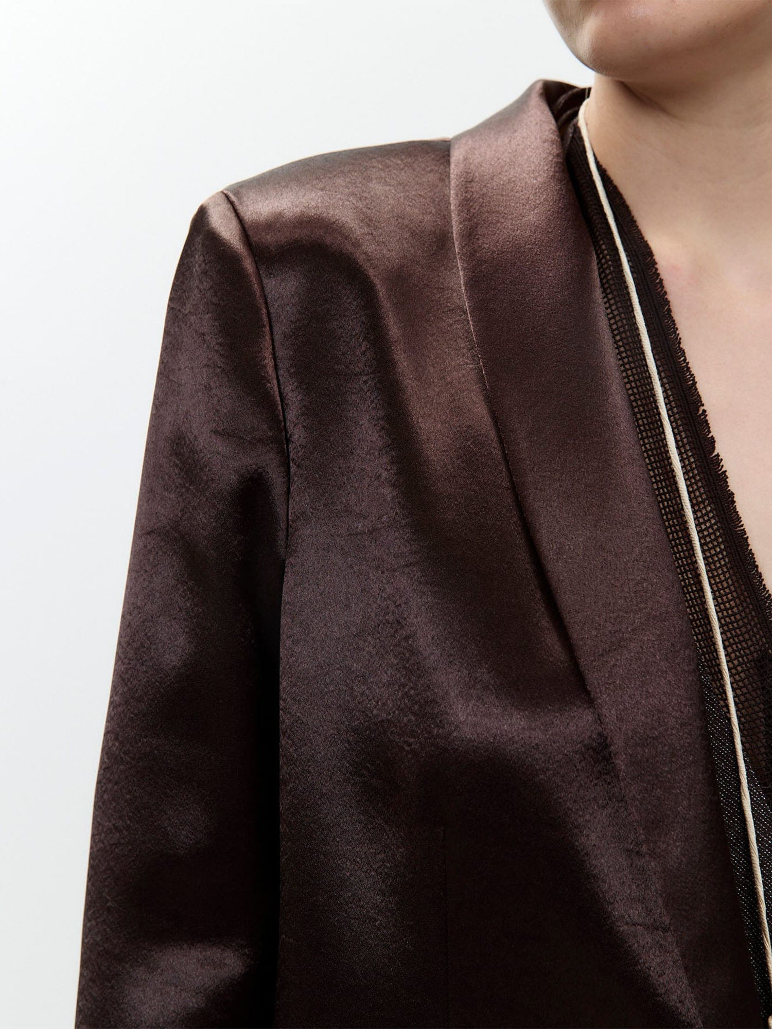 Alysi Blazer Shiny Smoking Marrone