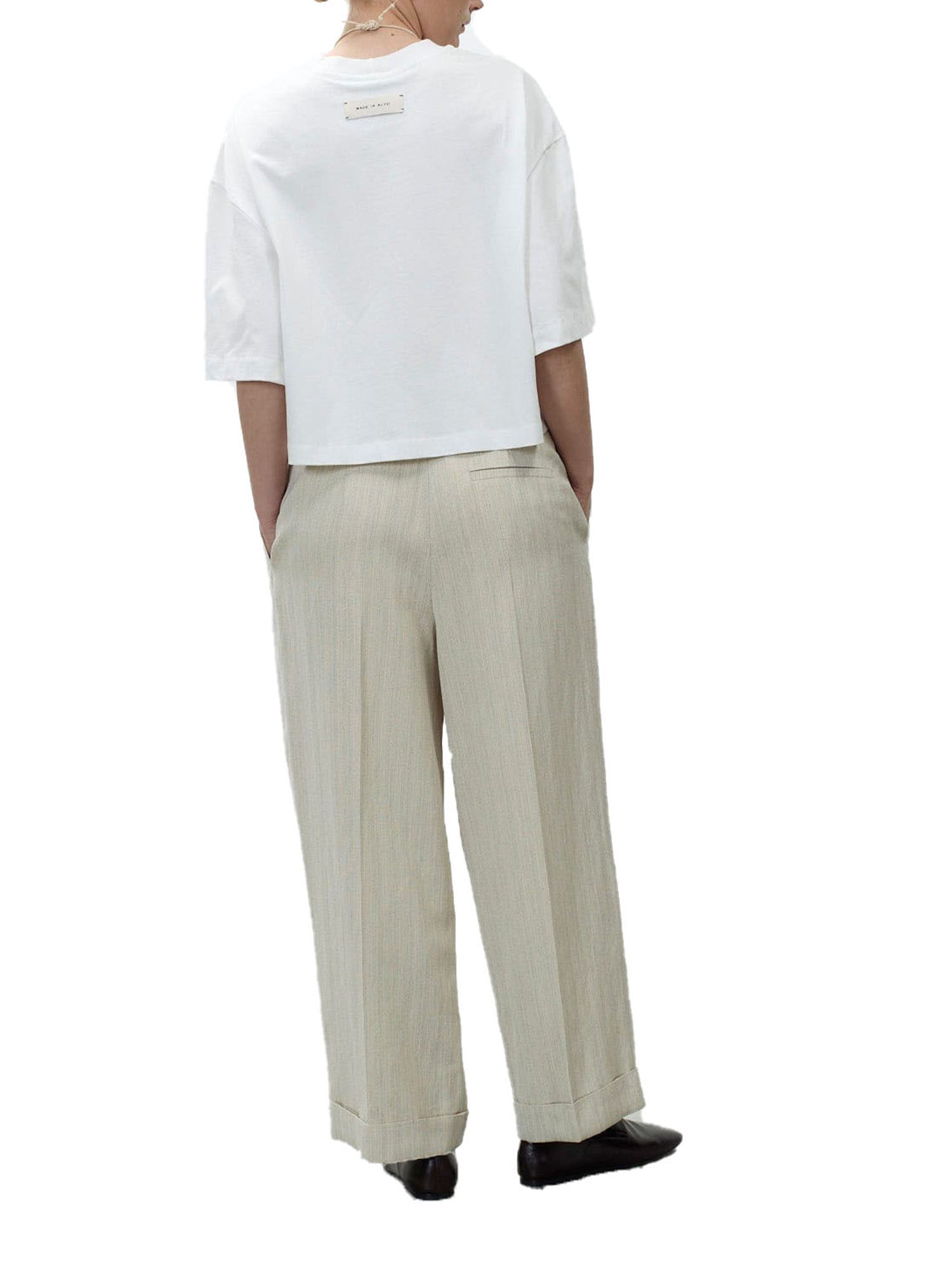 Alysi Pantalone Malfilé sartoriale Bianco