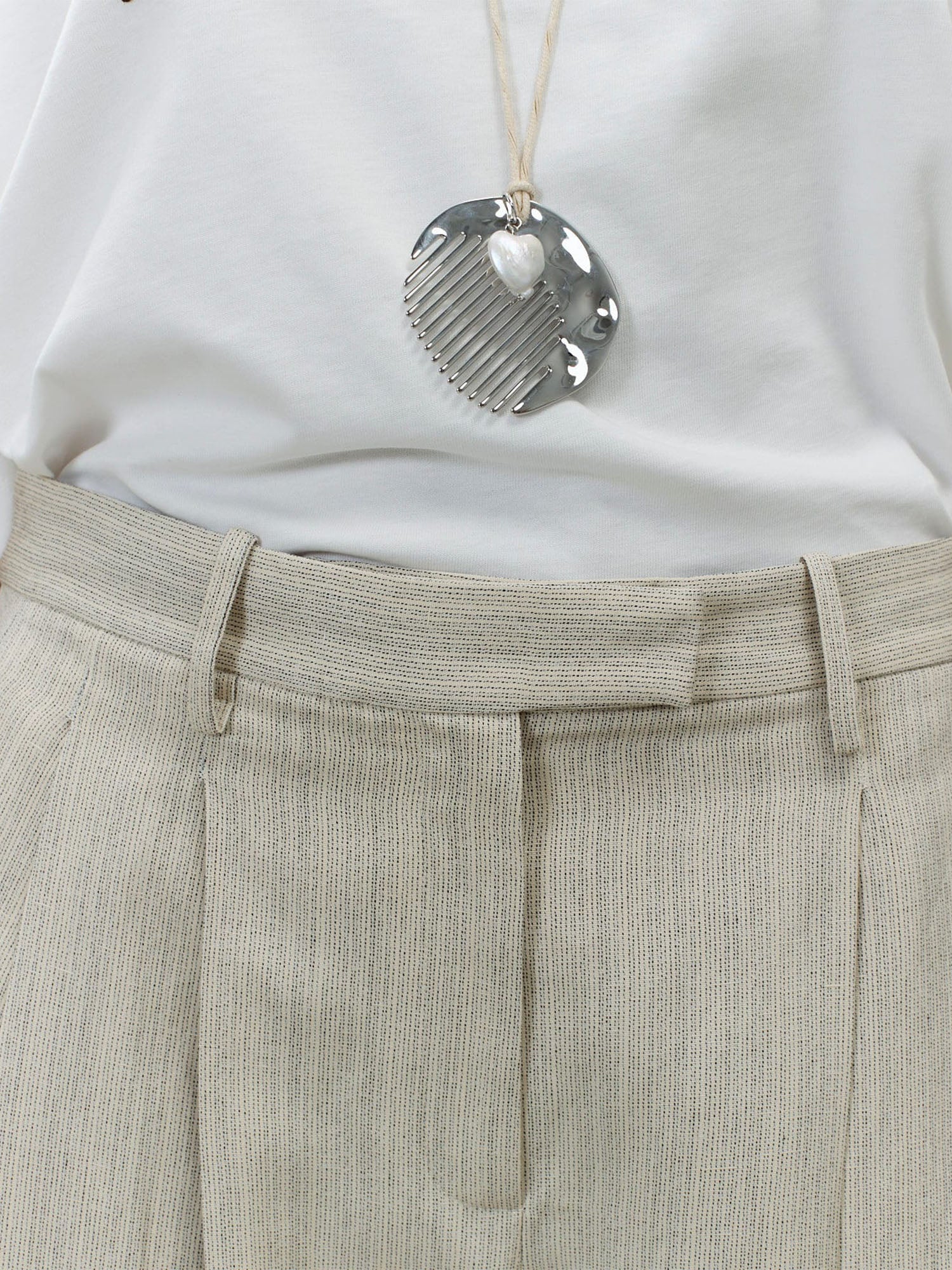 Alysi Pantalone Malfilé sartoriale Bianco