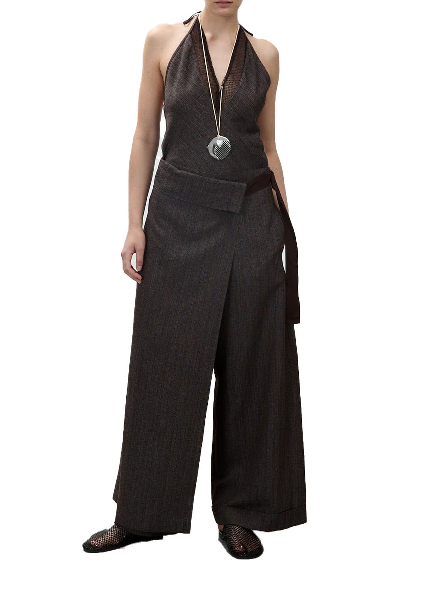 Alysi Pantalone Malfilé Marrone