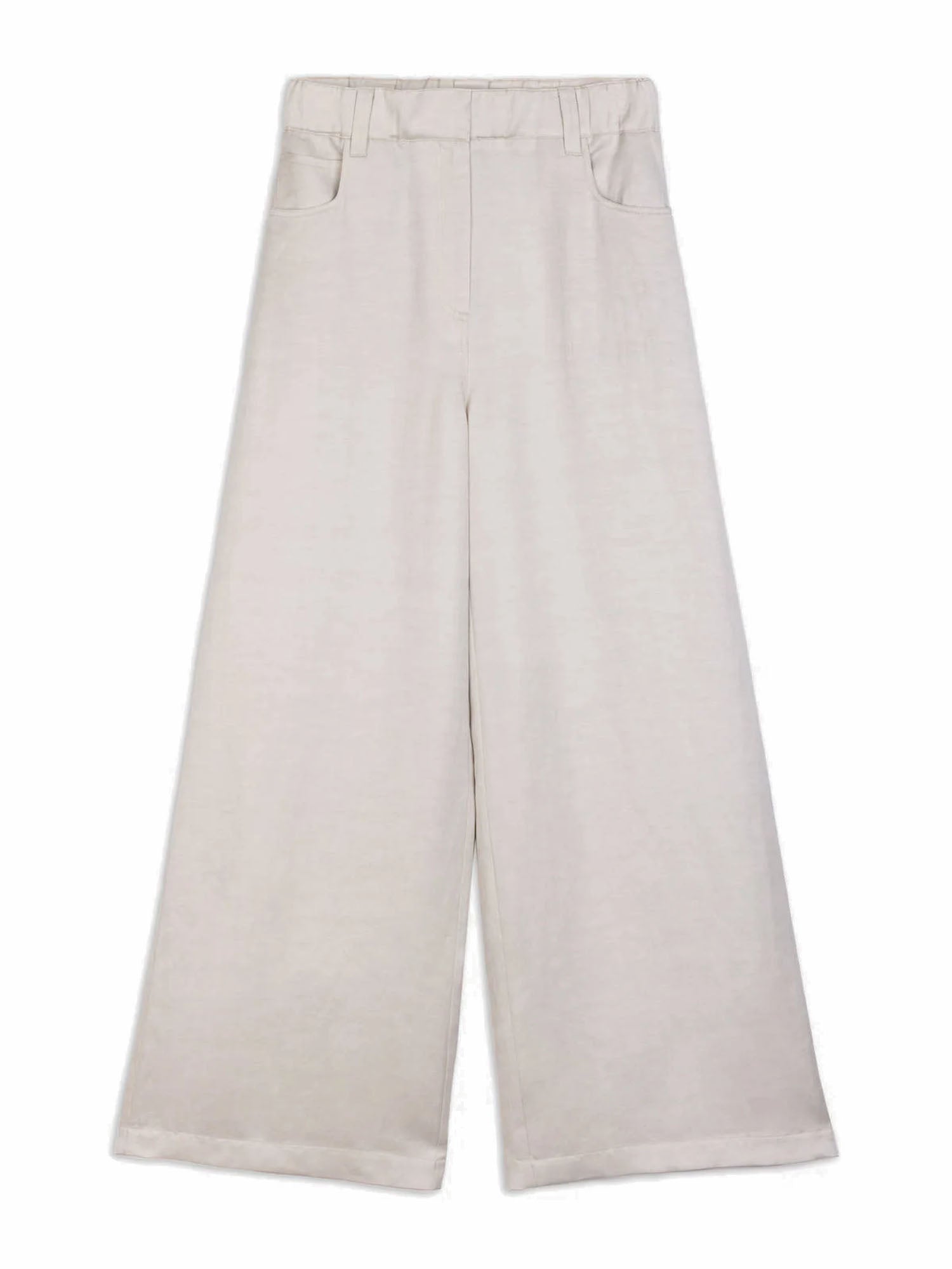 Alysi Pantalone in lino e cupro Bianco