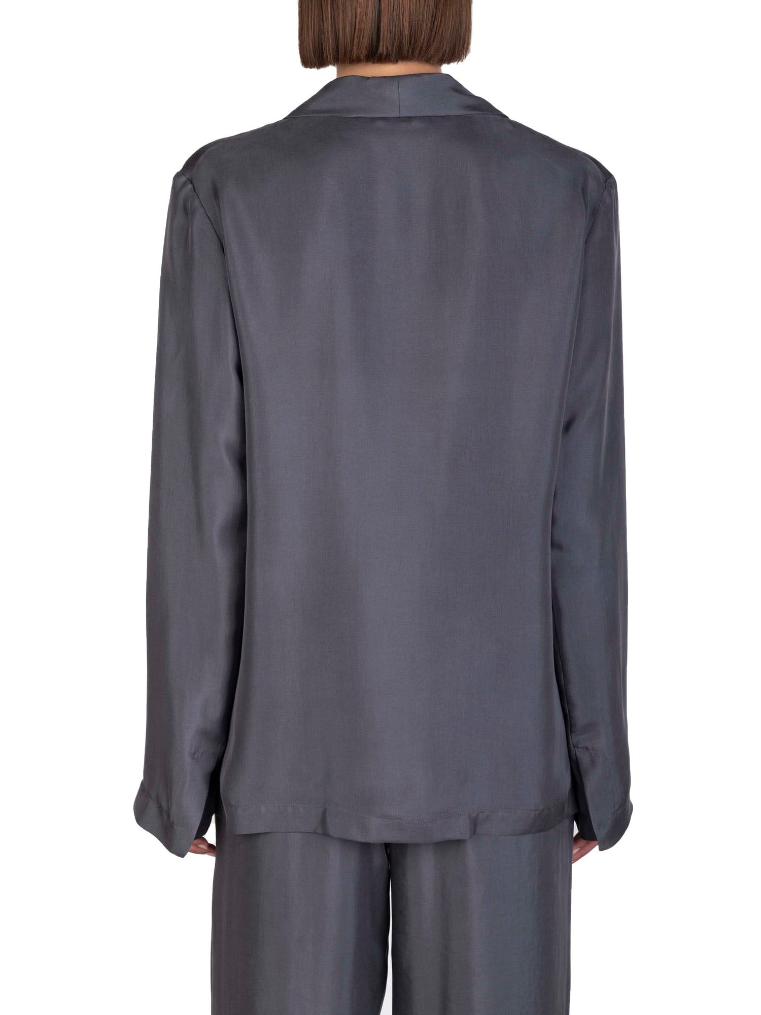 Alysi Blazer in twill enzimato scivolato Grigio