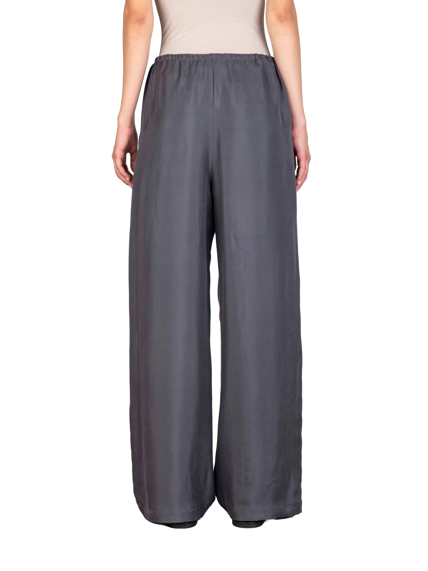 Alysi Pantalone Ampio in Seta Grigio