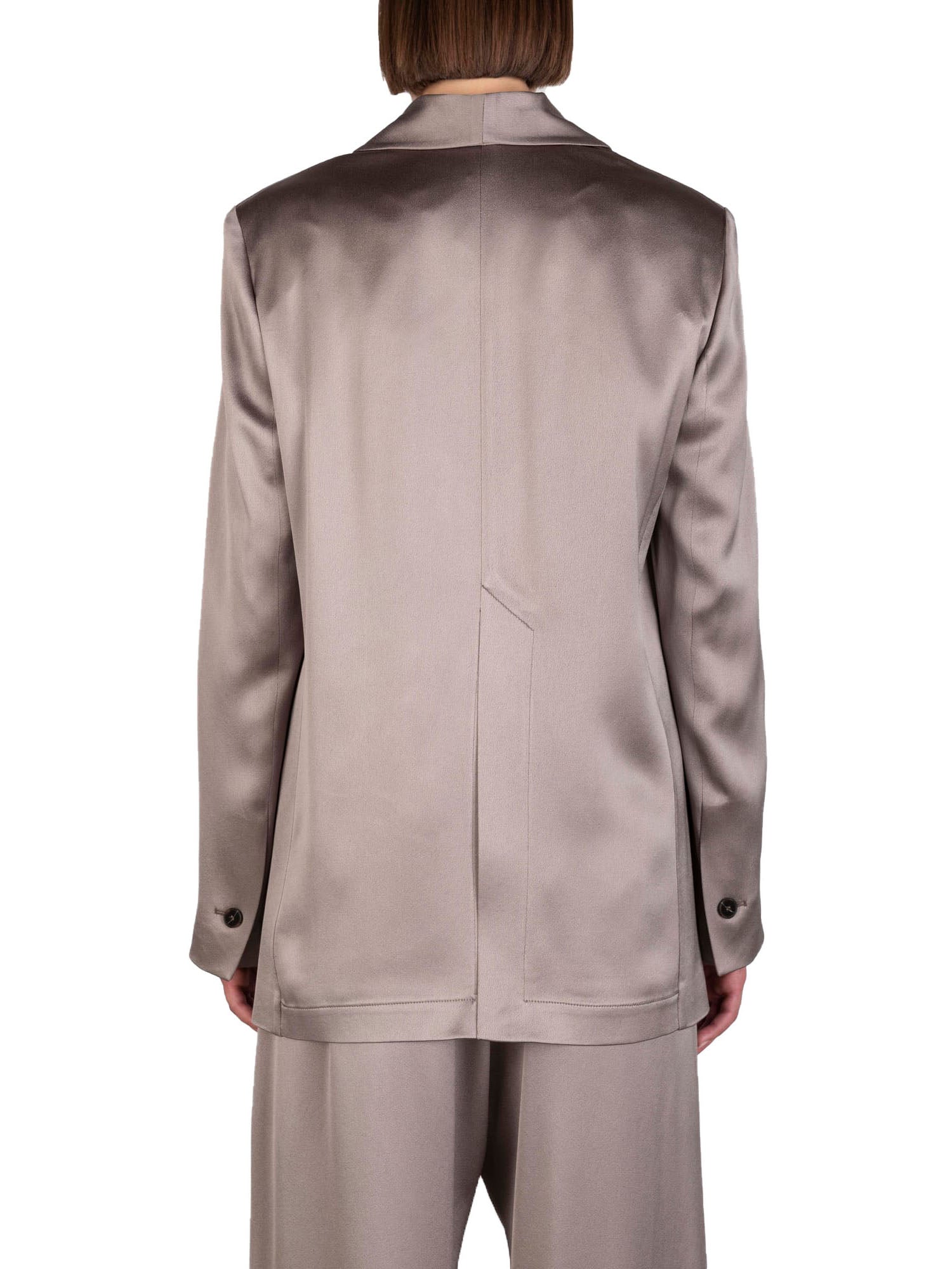 Alysi Blazer Scivola in Liquid Satin Marrone