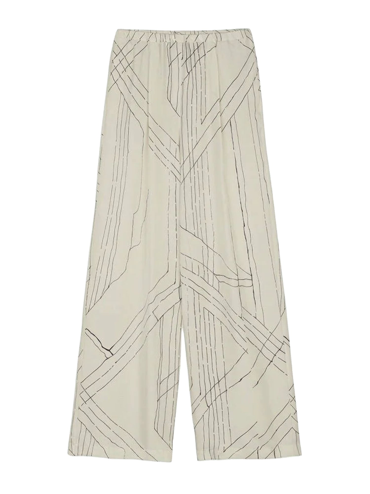 Alysi Pantalone in seta stampata Bianco