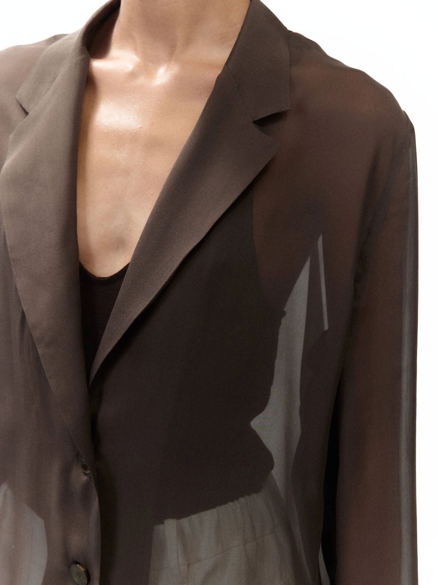 Alysi Giacca in Chiffon Marrone