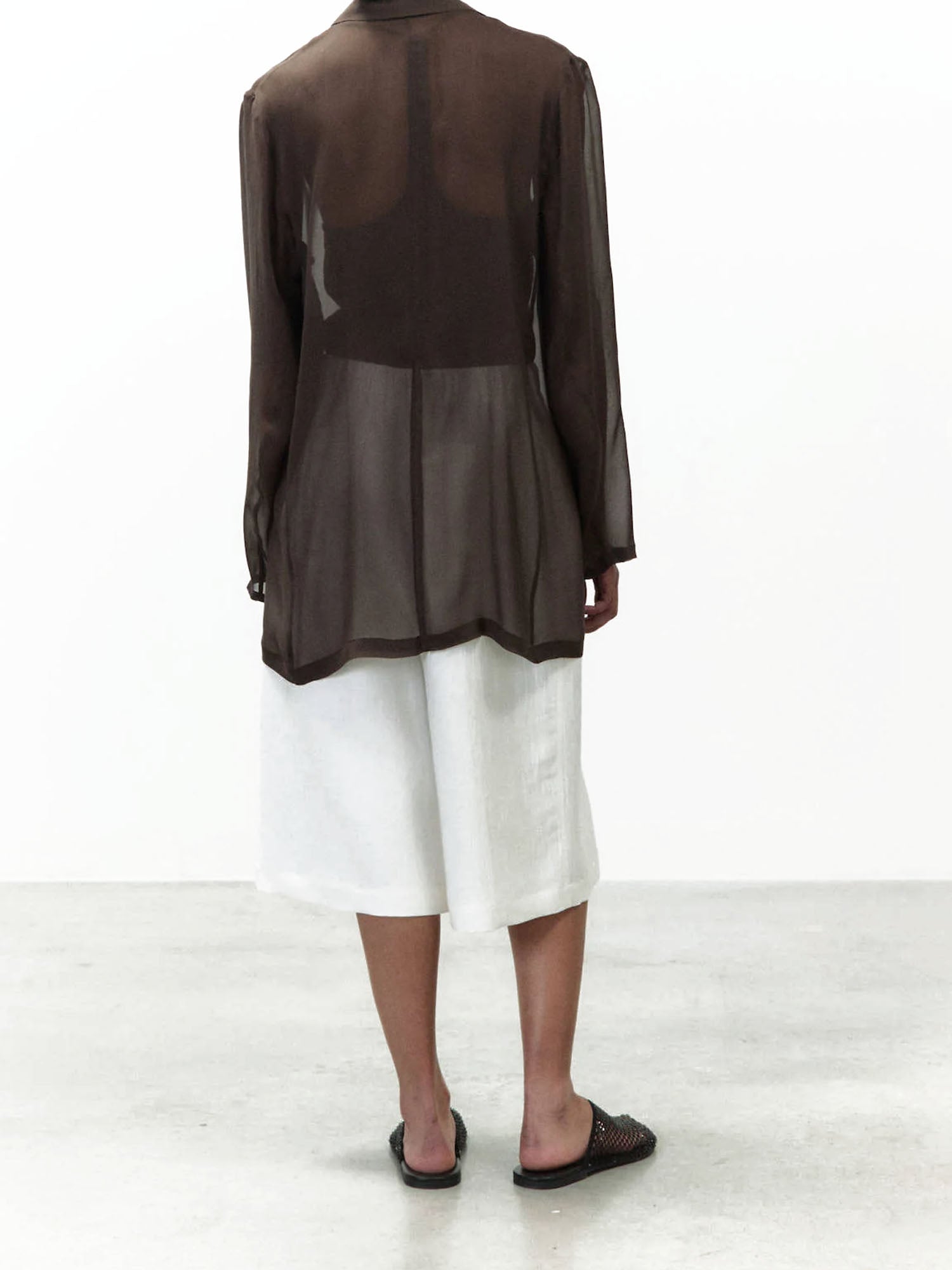Alysi Giacca in Chiffon Marrone